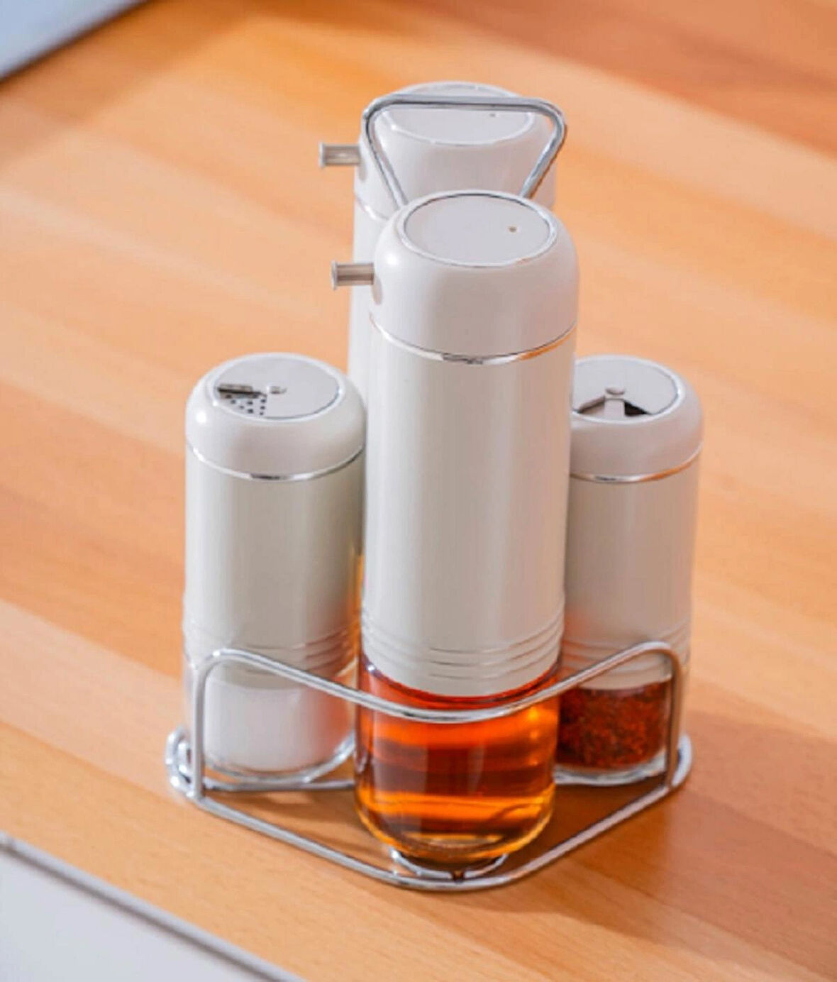 Acar Orion 5 Parça Cam Yağlık Sirkelik ve Baharat Takımı 7830