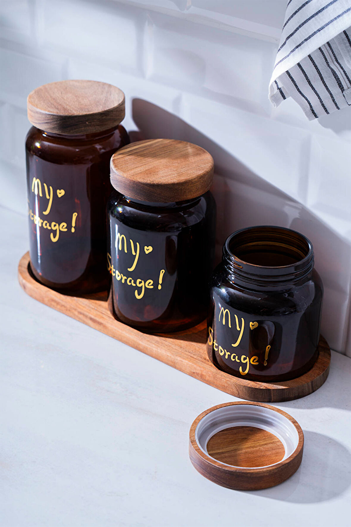 Acar HCH-07935/KHV Pierre Akasya Kapaklı Kavanoz Seti