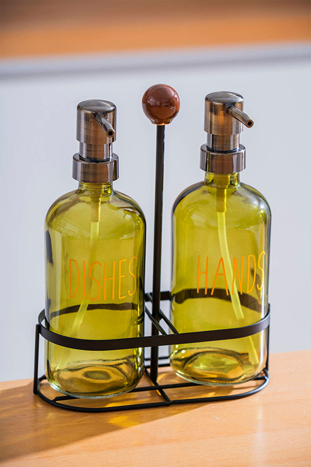 Acar HCH-07938/SARI Pierre Metal Standlı Sabunluk Seti - 500 ml