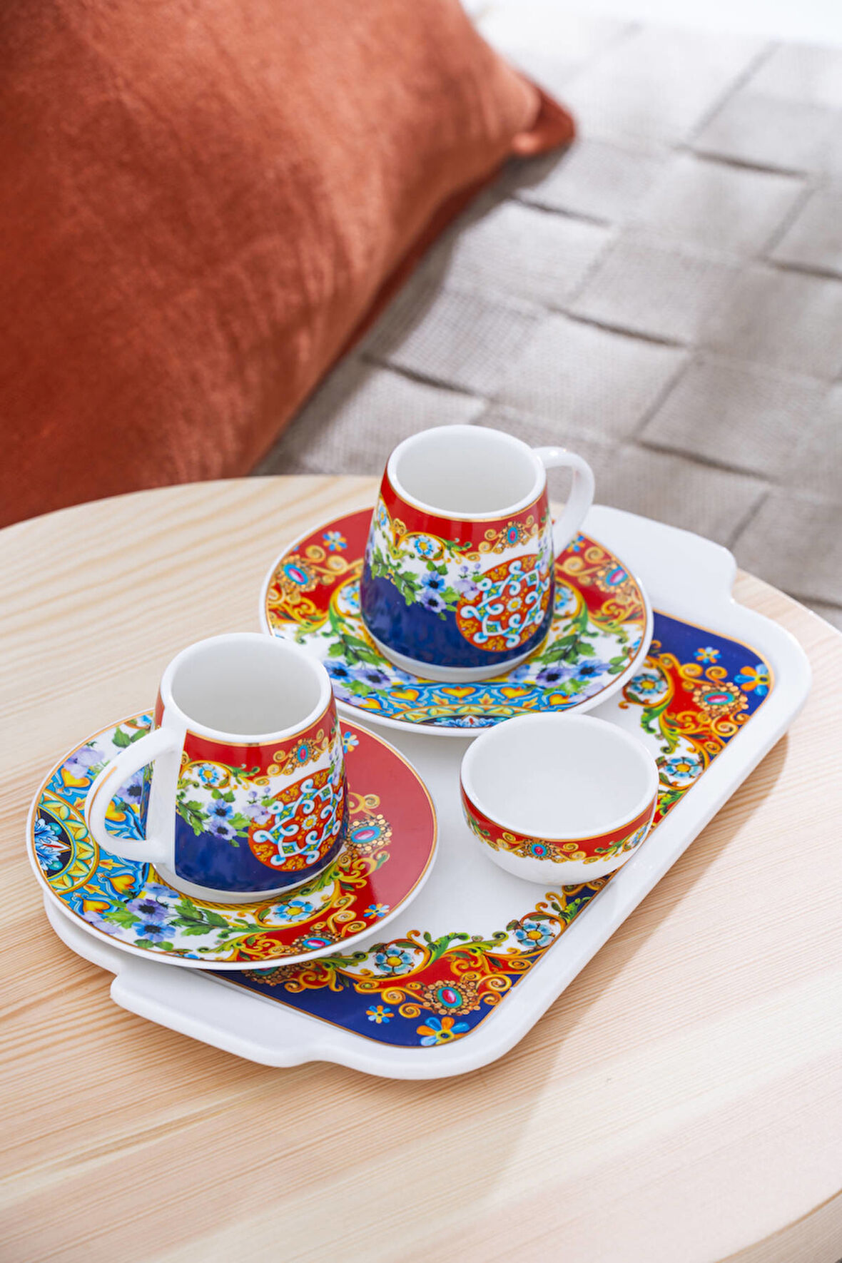 Pienza 2 Kişilik Tepsili Kahve Fincan Takımı - 100 ml