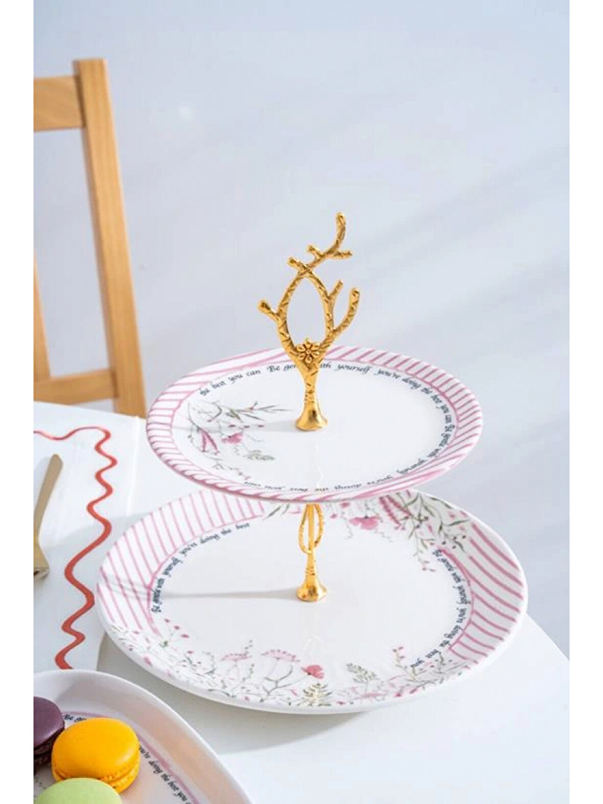 Acar HCA9089 Laila Desenli Katlı Seramik Kurabiyelik 27 cm