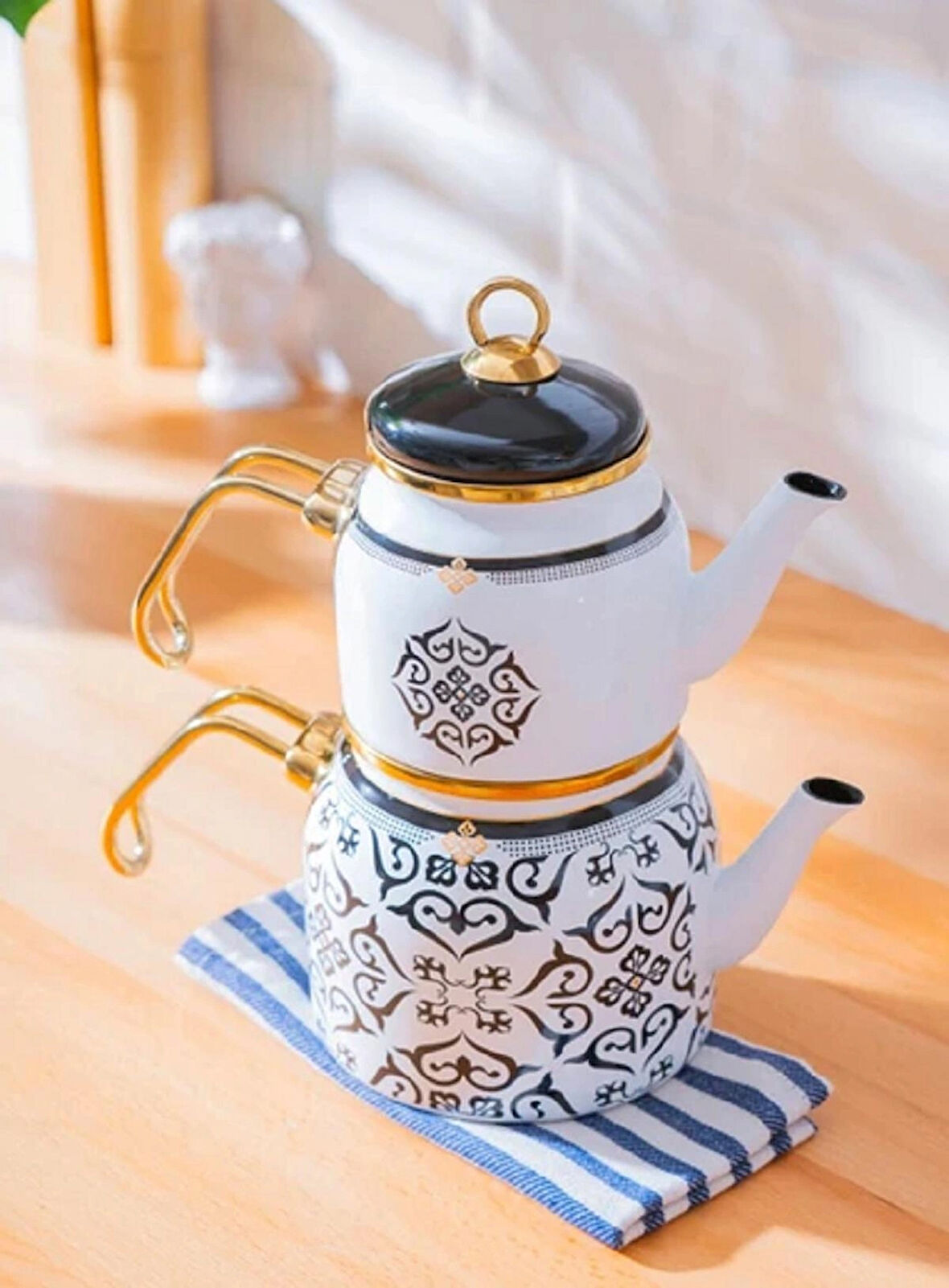 Acar Qualita Emaye Thea Model Mini Çaydanlık Takımı 9103