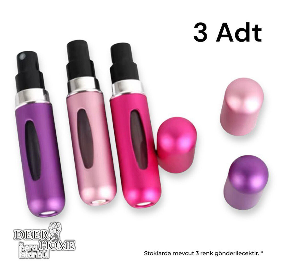 3 Adet Taşınabilir Cep Parfüm Şişesi Doldurma Atomizer Çantalık Doldurulabilir Mini Şişe 5ml