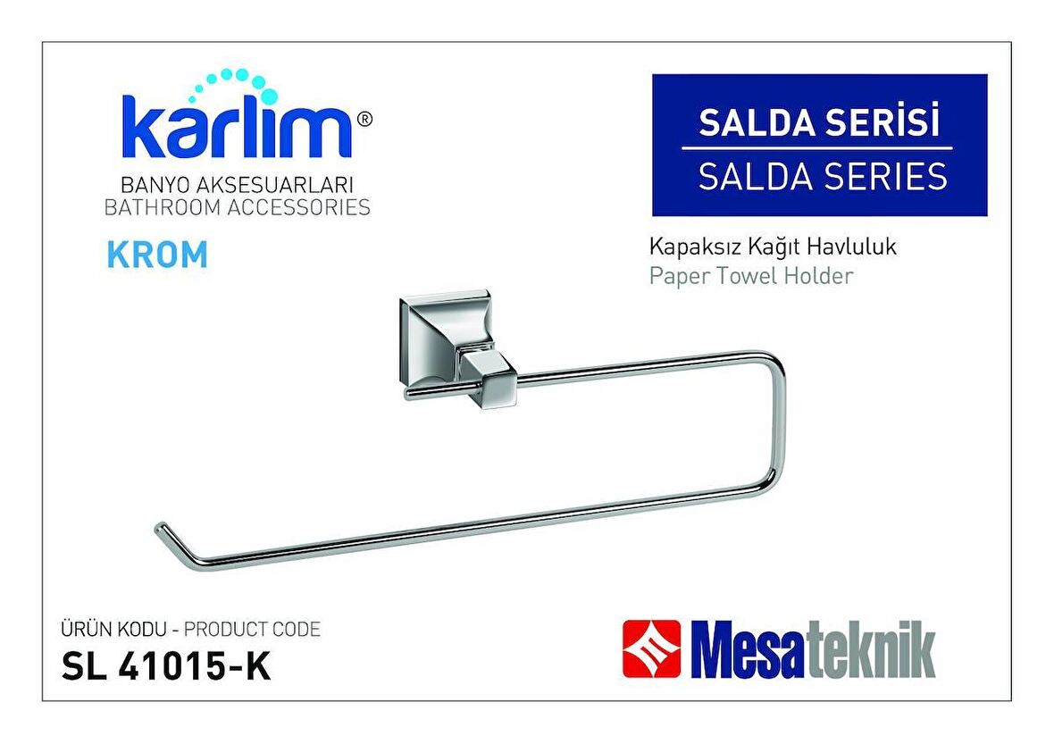 Karlim® Salda Serisi Kapaksız Kağıt Havluluk - Krom Kaplama