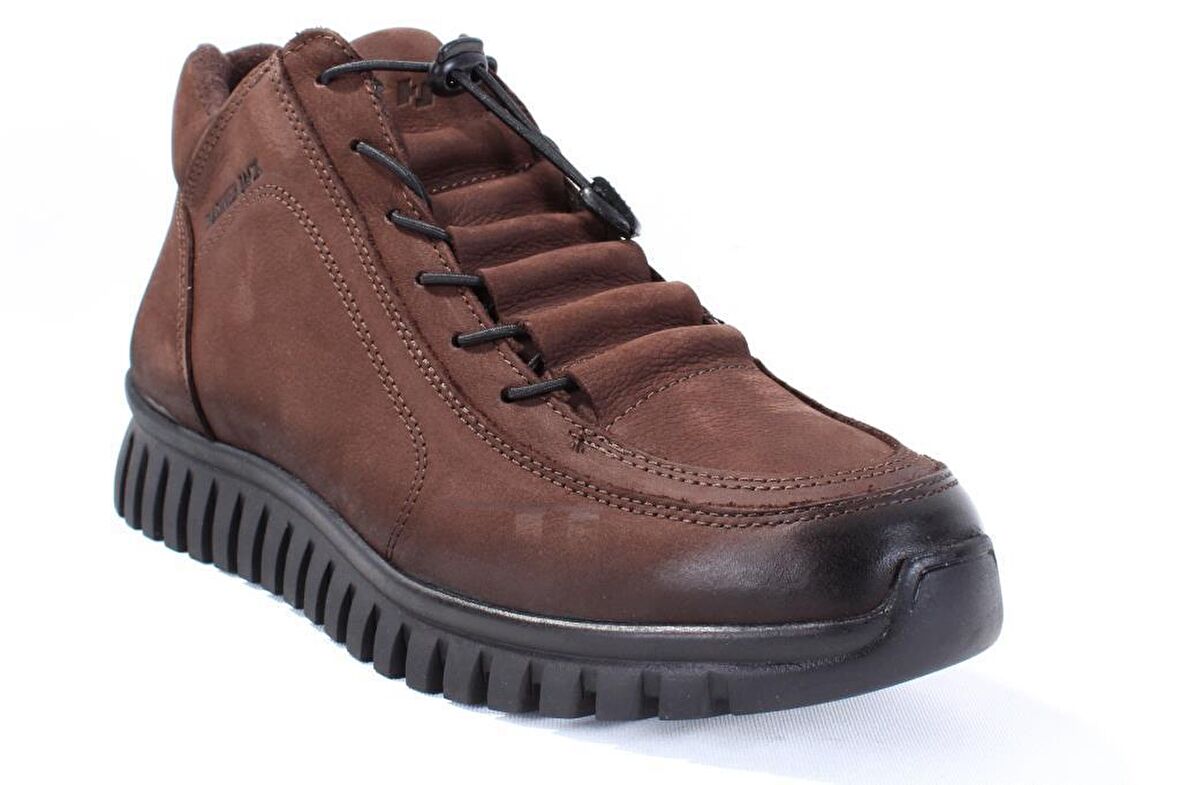 Hammer Jack Yuvarlak Burun Kısa Topuk Bağcıklı Outdoor Siyah Spor Bot Deri