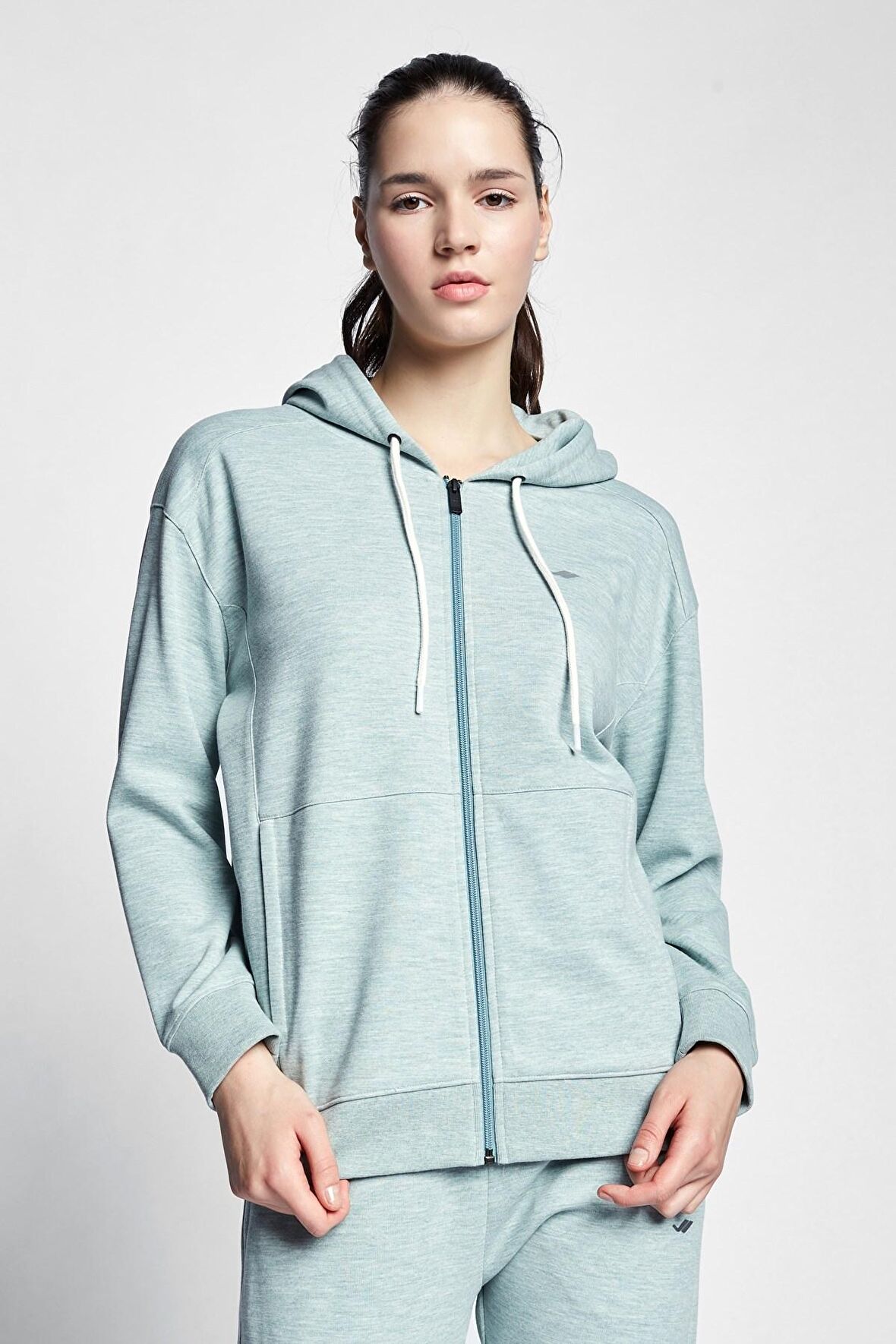 Lescon 22S-2213-22B Fermuarlı Kapşonlu Yeşil Üst