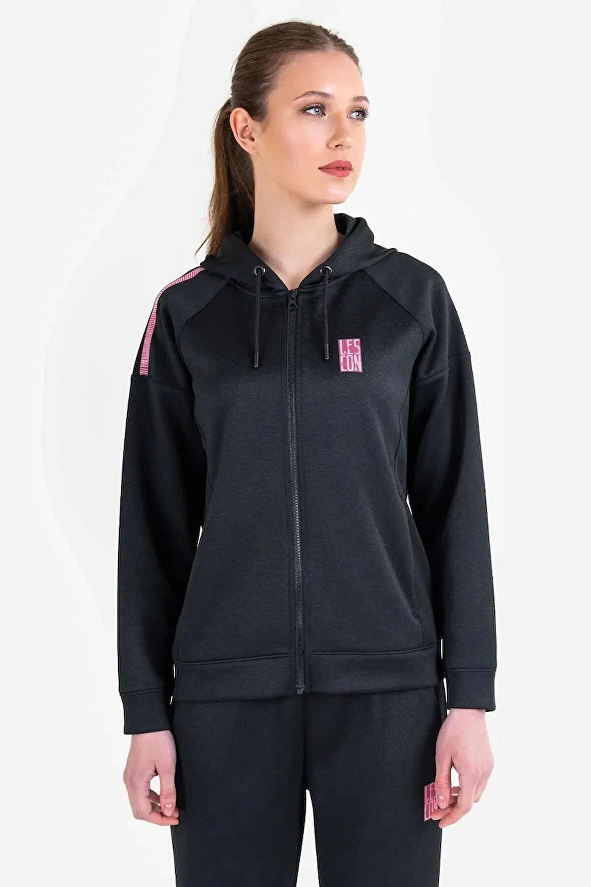 23ntbs002128 23n-2128 Fermuarlı Kapşonlu Üst