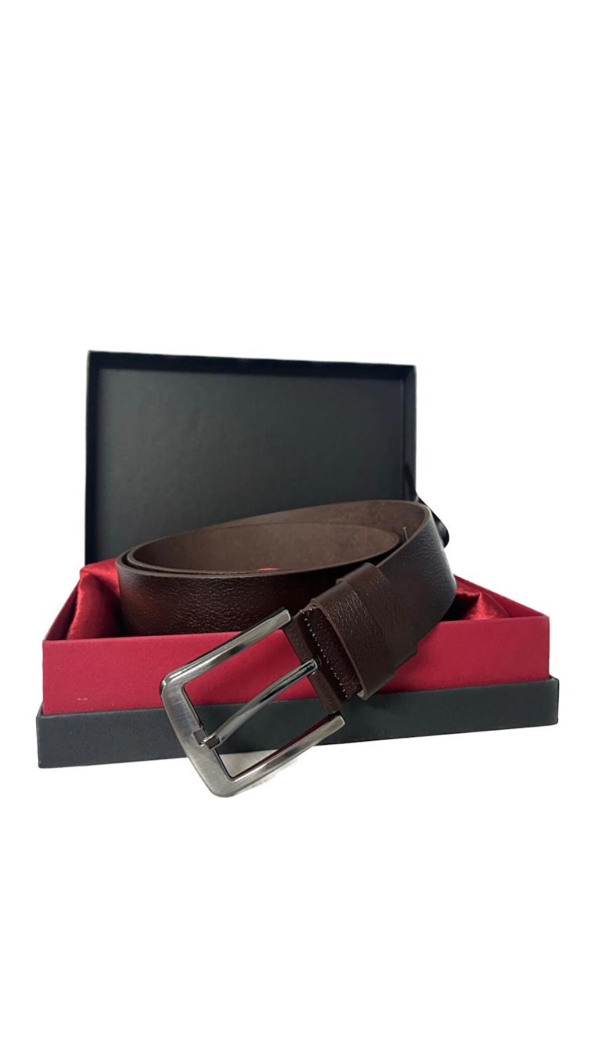 Fossil Kahverengi Hakiki Düz Deri Spor 4 cm Erkek Kemeri-125