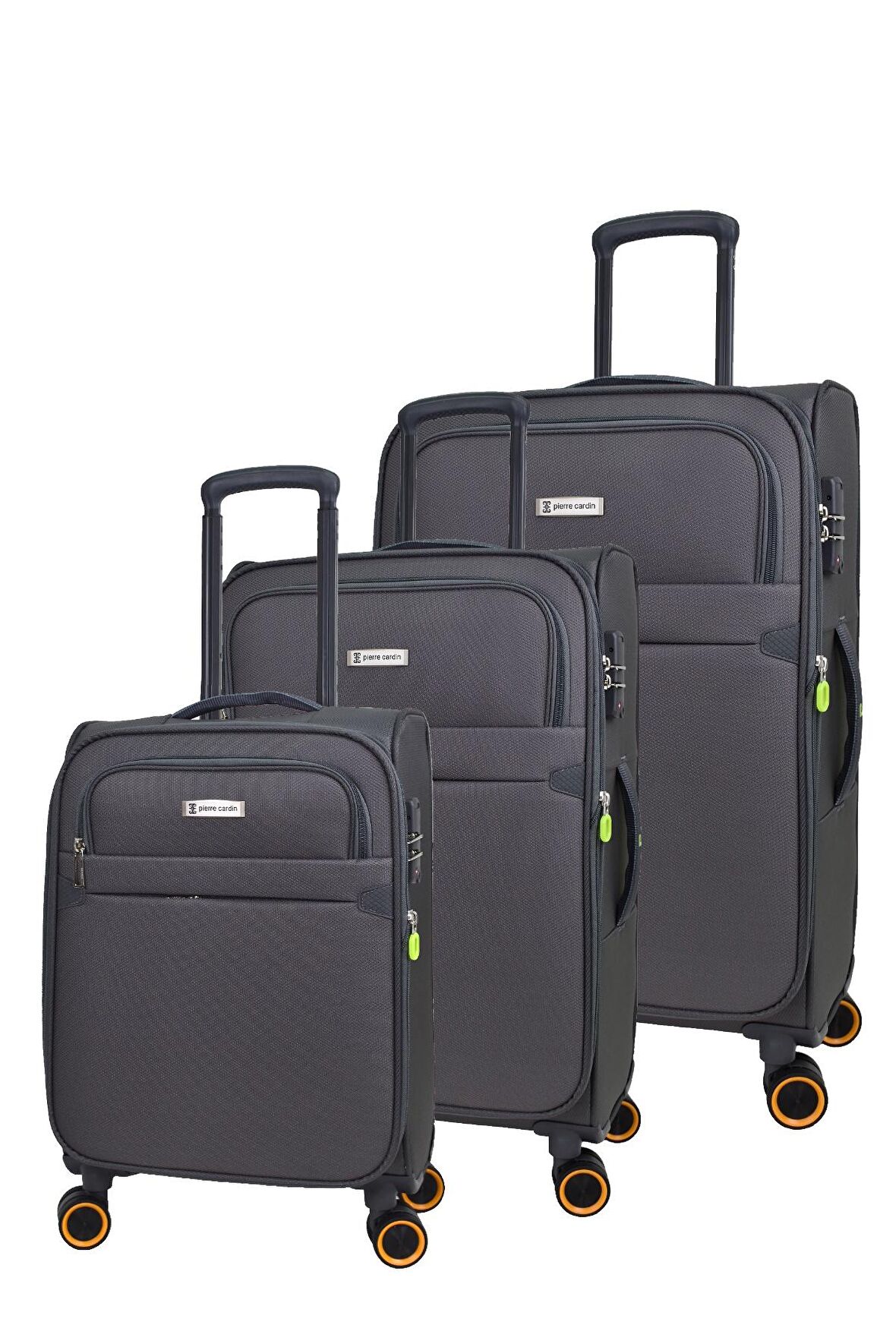 Pierre Cardin Ultra Light Hafif Lüx Kumaş 3'lü Valiz Seti Gri PC6000