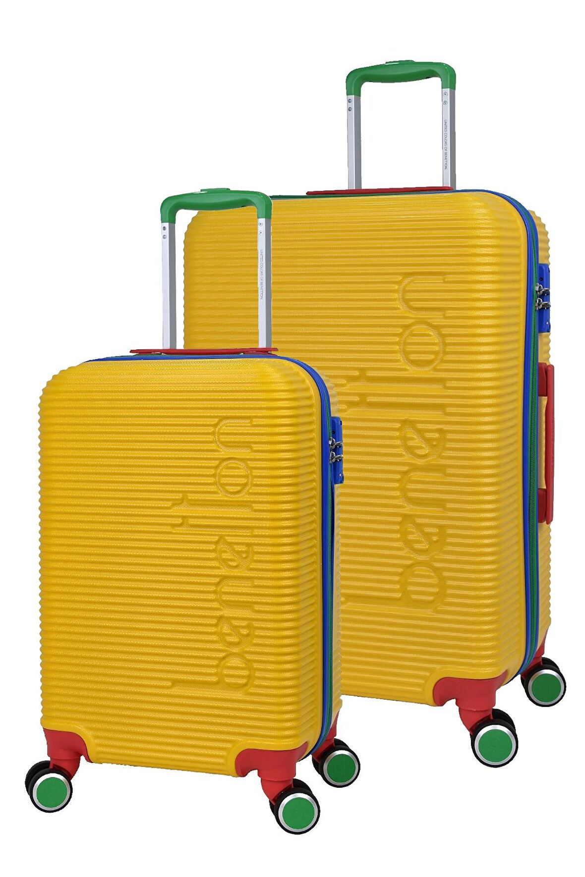 United Colors Of Benetton Lüx Abs 2'li Valiz Seti Büyük Boy - Kabin Boy Sarı BNT500
