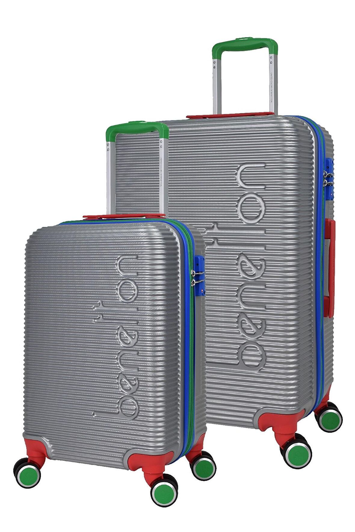 United Colors Of Benetton Lüx Abs 2'li Valiz Seti Büyük Boy - Kabin Boy Gri BNT500