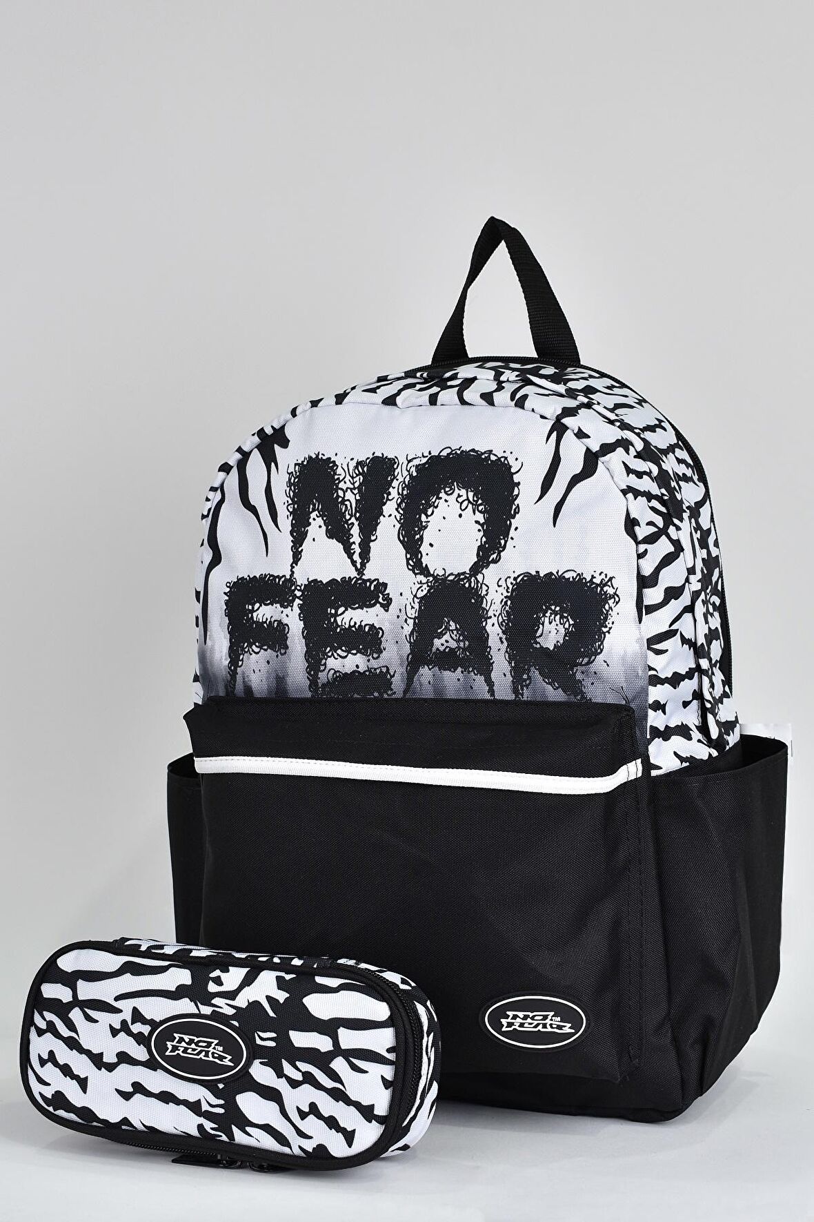 No Fear 2'li Unisex Okul Seti Okul Çantası ve Kalemlik Siyah 03574