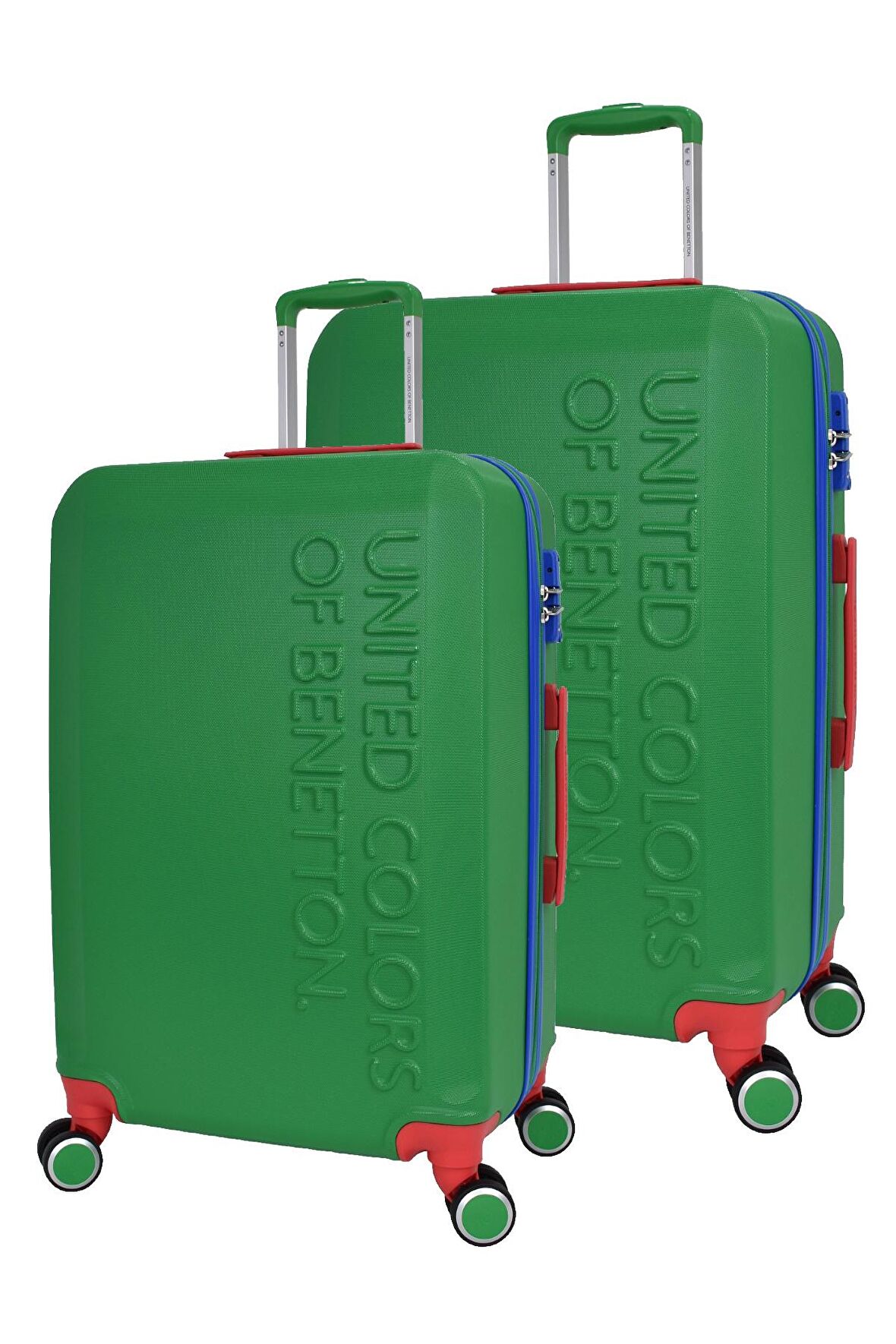 United Colors Of Benetton Lüx Abs 2'li Valiz Seti Büyük Boy - Orta Boy Yeşil BNT600