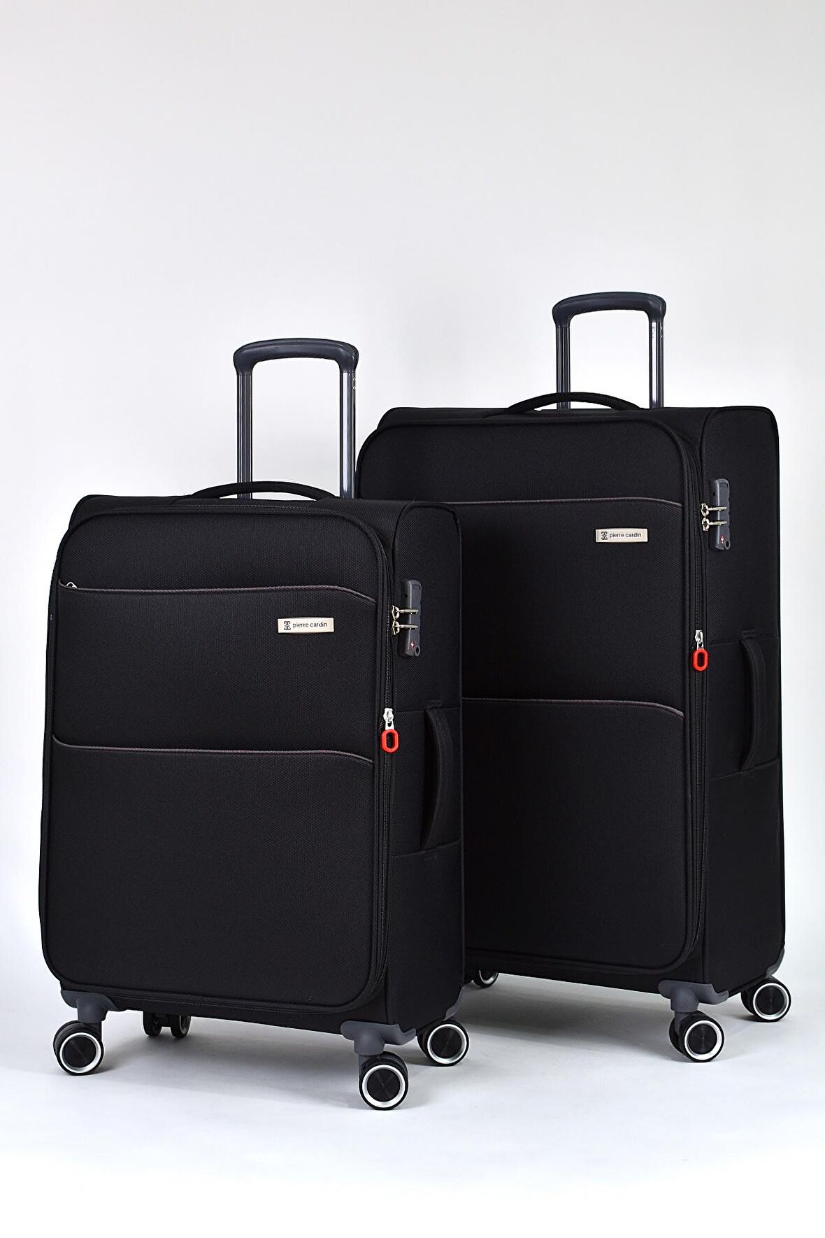 Pierre Cardin Ultra Light Kumaş 2'li Valiz Seti Büyük Boy - Orta Boy Siyah PC6050