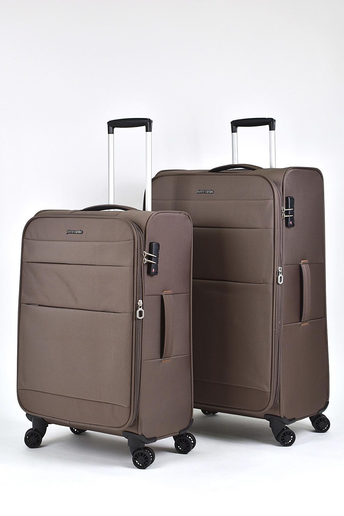 Pierre Cardin Ultra Light Hafif Lüx Kumaş 2'li Valiz Seti Büyük Boy - Orta Boy Kahverengi PC4200