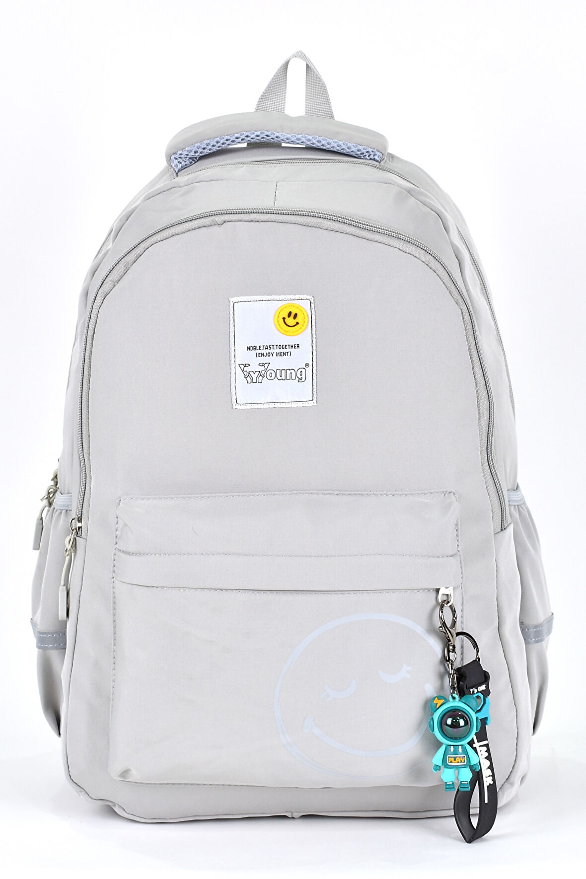 Elatae Unisex Ortopedik Çok Gözlü Günlük Seyahat Okul Sırt Çantası Gri 51709