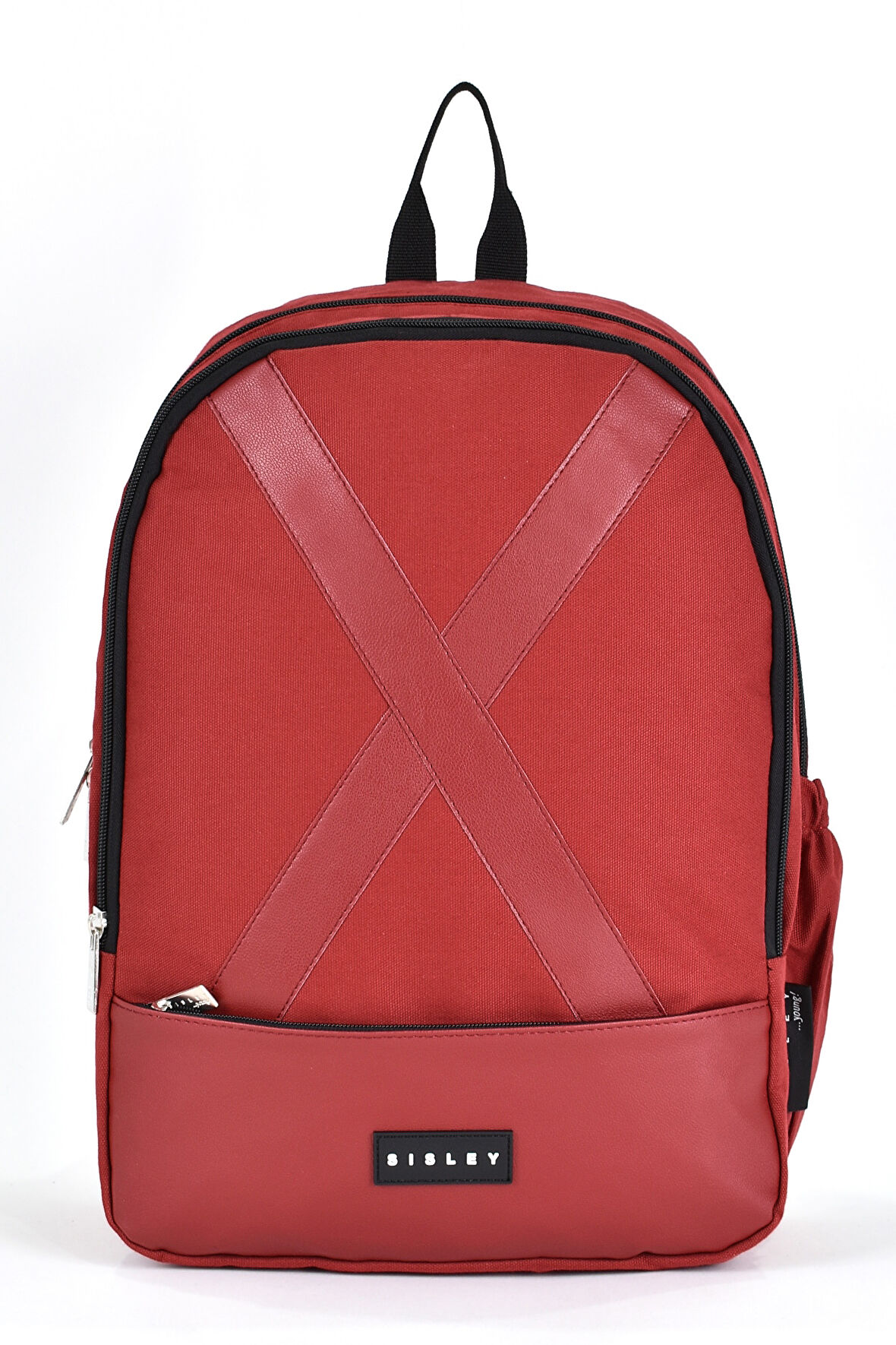 Sisley Okul Sırt Çantası Unisex Çok Gözlü Günlük Seyahat Sırt Çantası Bordo