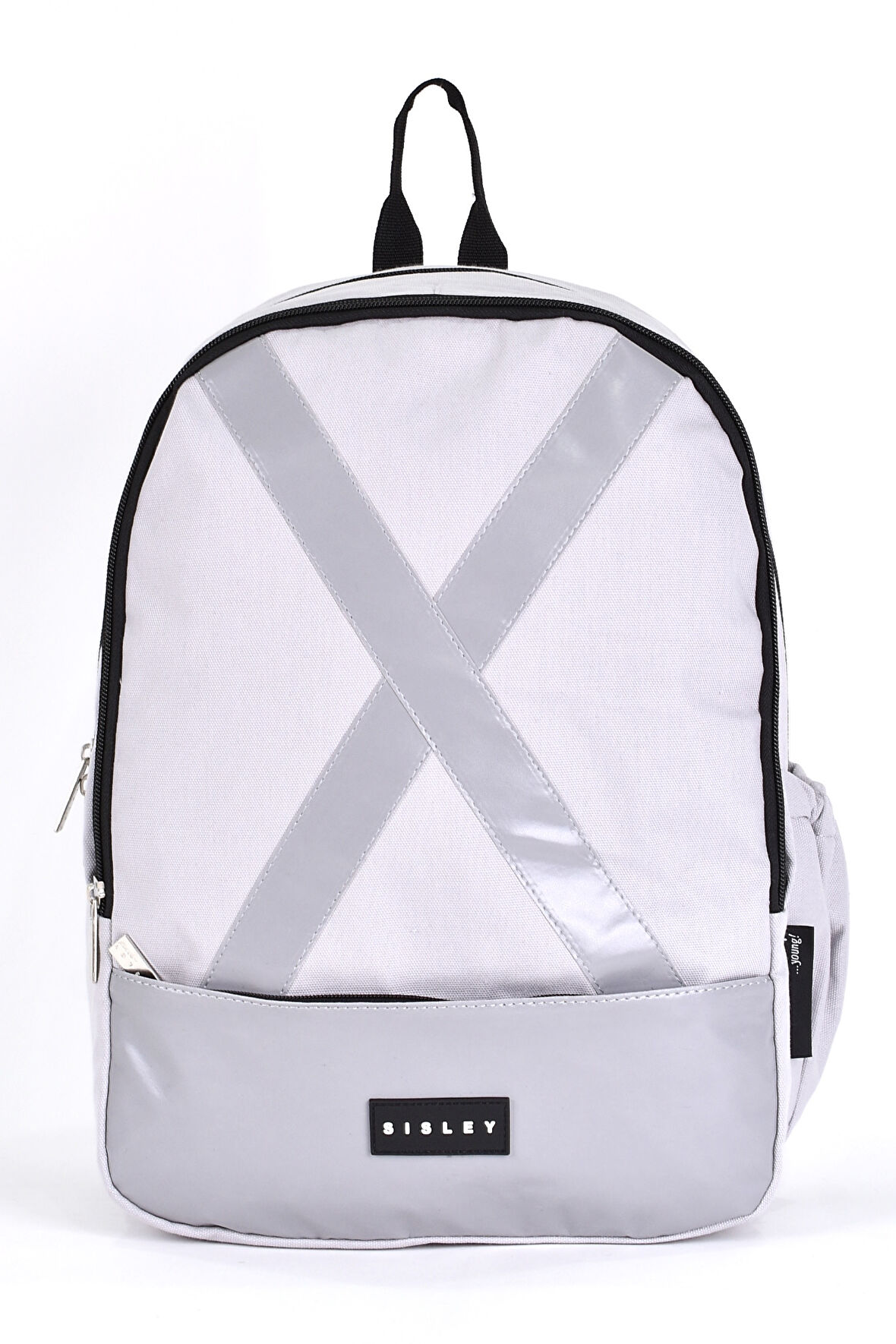 Sisley Okul Sırt Çantası Unisex Çok Gözlü Günlük Seyahat Sırt Çantası Gri