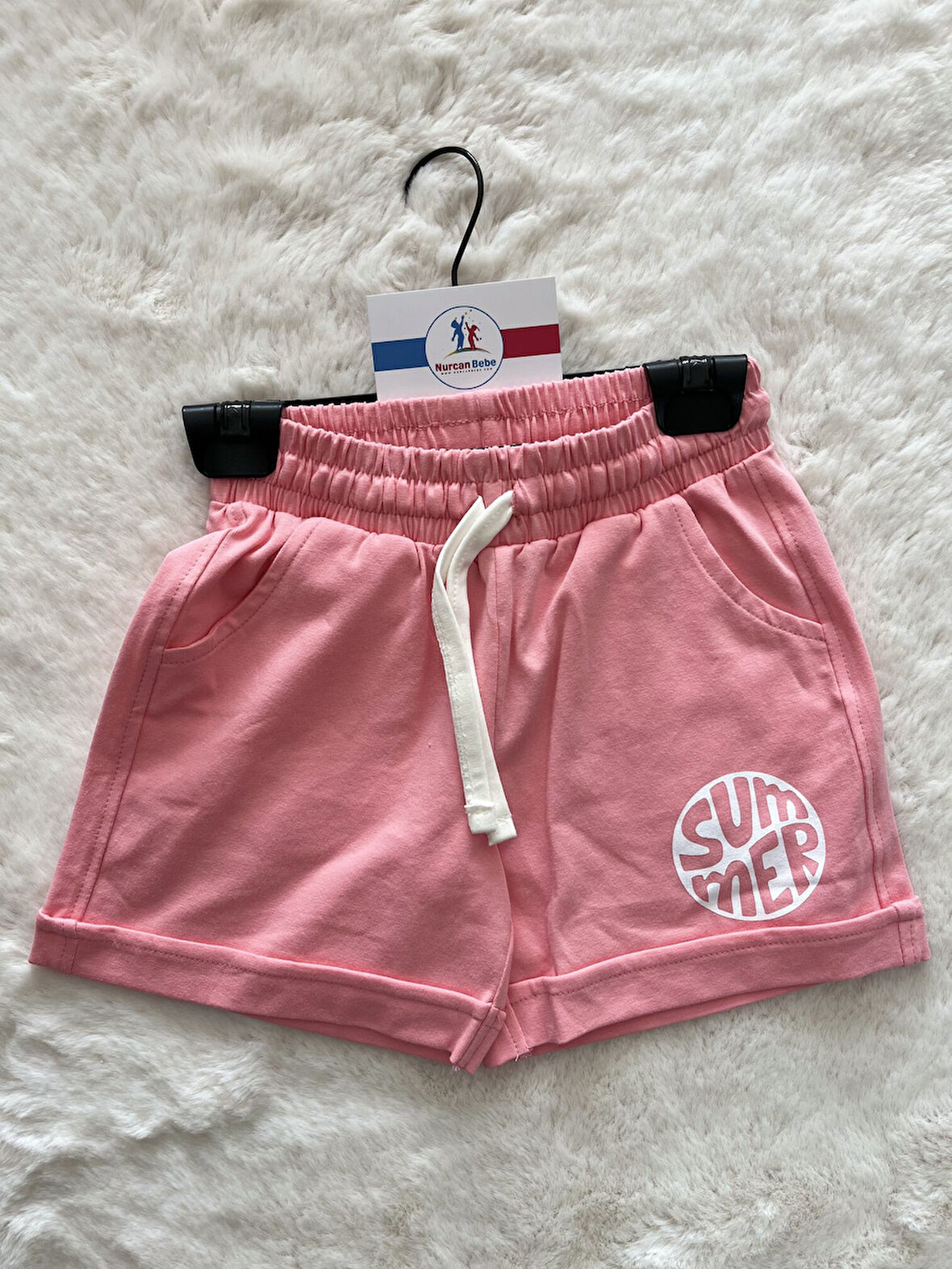 Kısa Düz Penye  Bağlamalı Şort