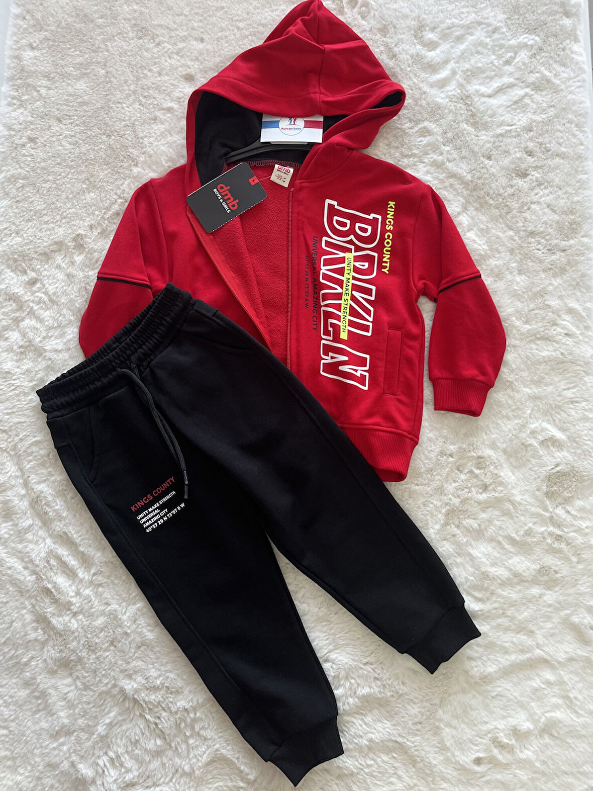 Kings County Fermuarlı Kapşonlu İkili Takım