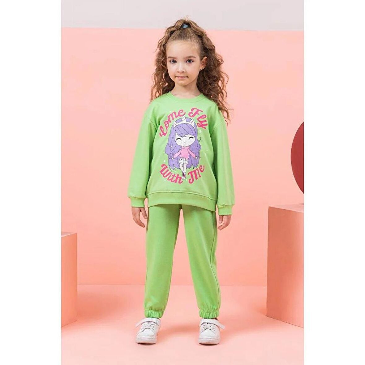 Dmb Kids M9036 Yeşil Kız Çocuk Eşofman Takımı- 3/4 Yaş