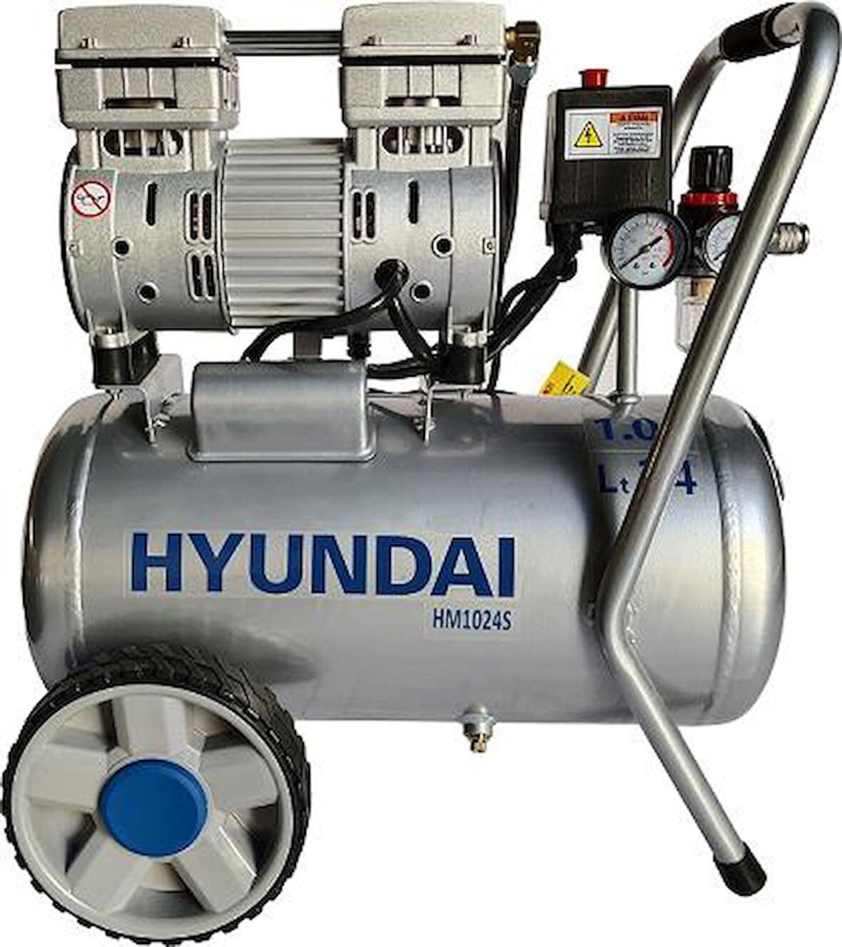 Hyundai HM1024S Hava Kompresörü Sessiz & Yağsız 750W 24 Lt.