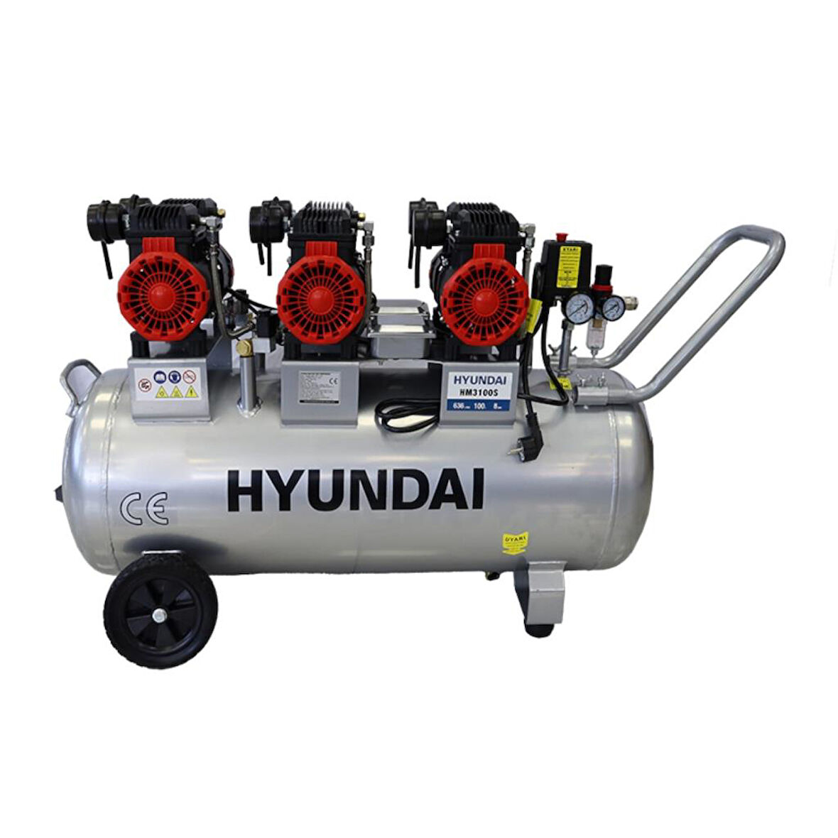 Hyundai HM3100S Sessiz ve Yağsız Hava Kompresörü 6HP 100LT.