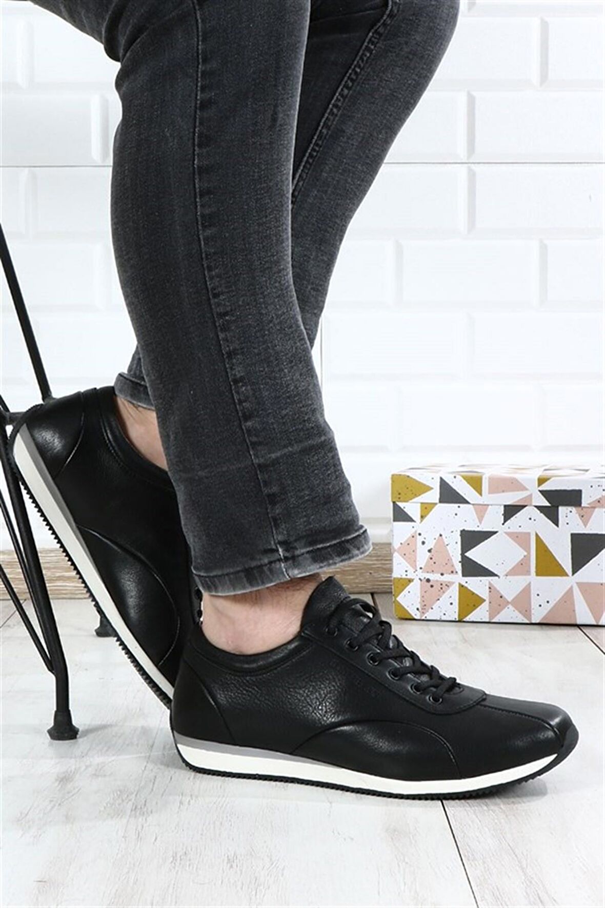 Hammerjack Semarj Hakiki Deri Siyah Erkek Günlük Ayakkabı 