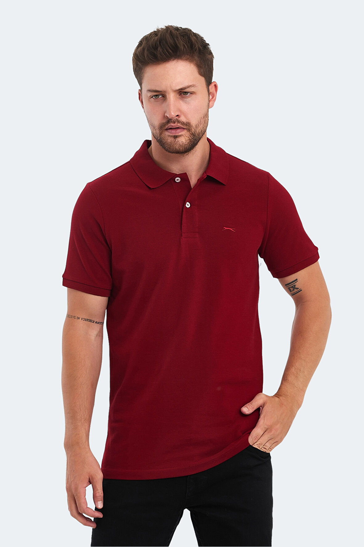 Slazenger SOHO I Erkek Polo Yaka Bordo Tişört
