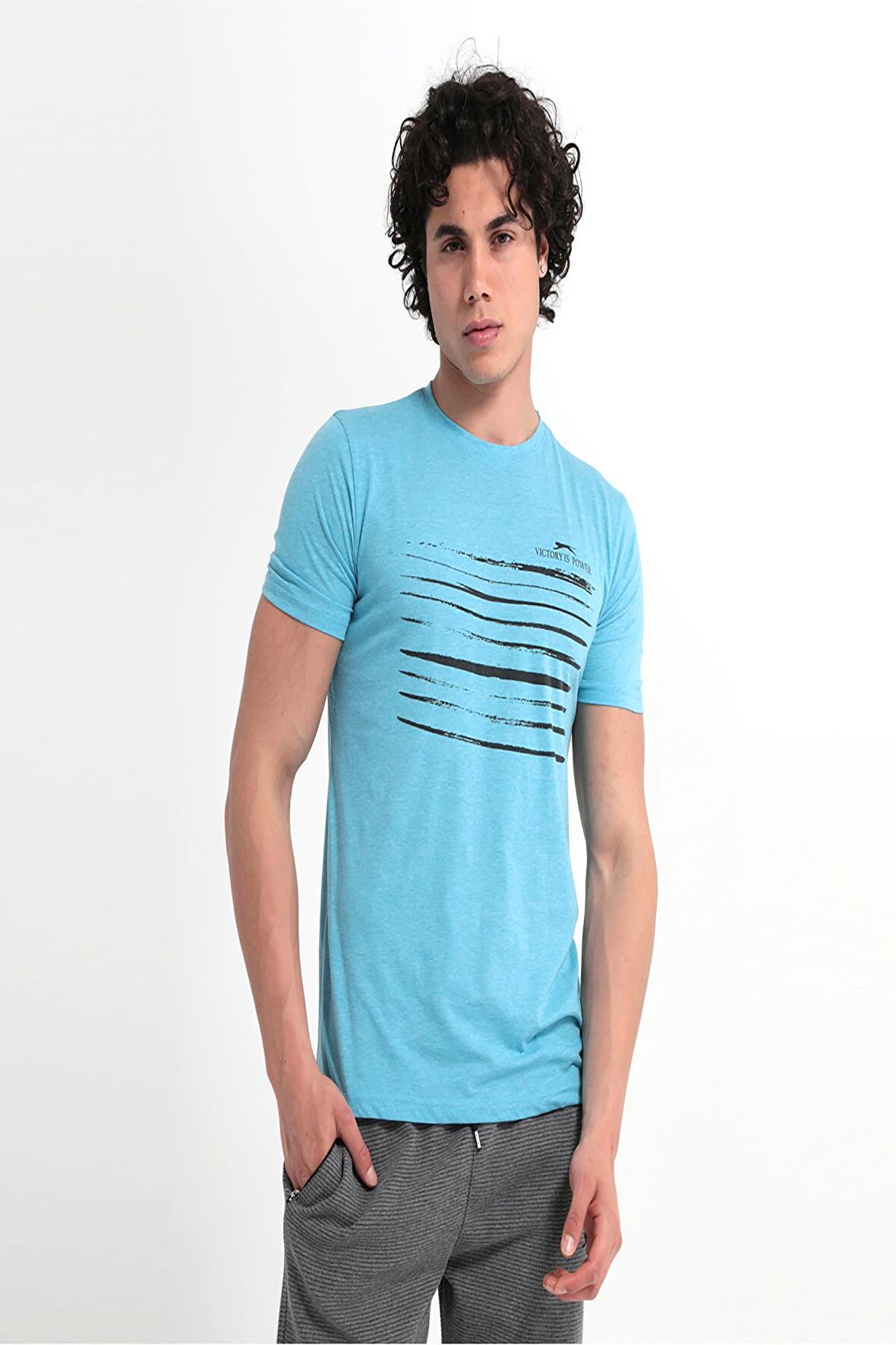 Slazenger MACSEN Erkek T-Shirt Mavi