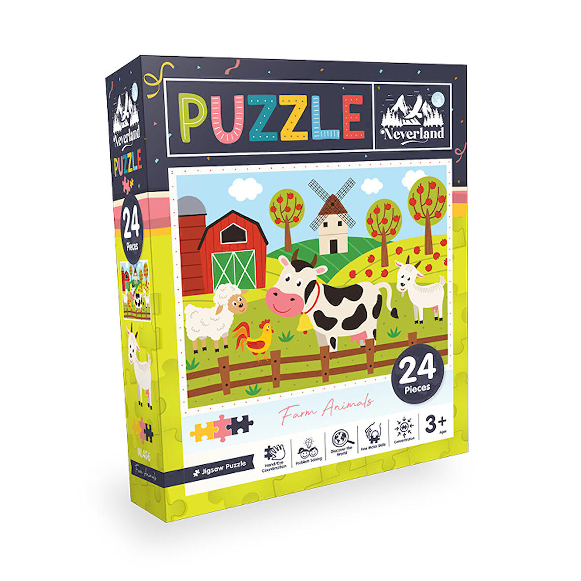 Neverland Çiftlik Hayvanları 2+ Yaş Büyük Boy Puzzle 24 Parça