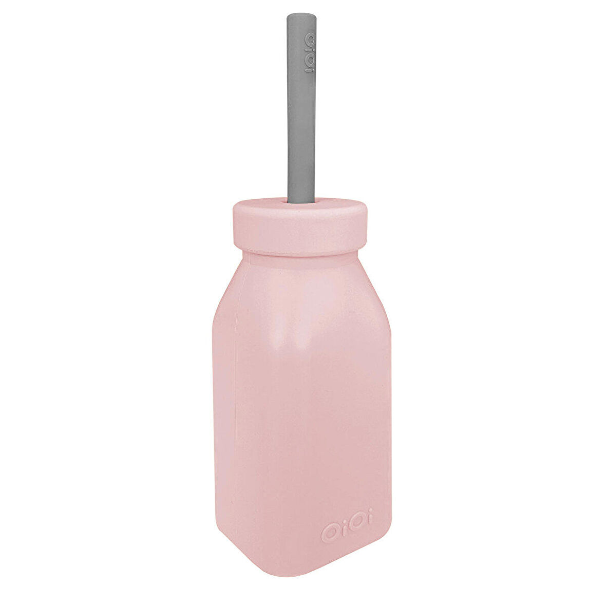 OiOi Şişe + Pipet Pinky Pink Powder Grey