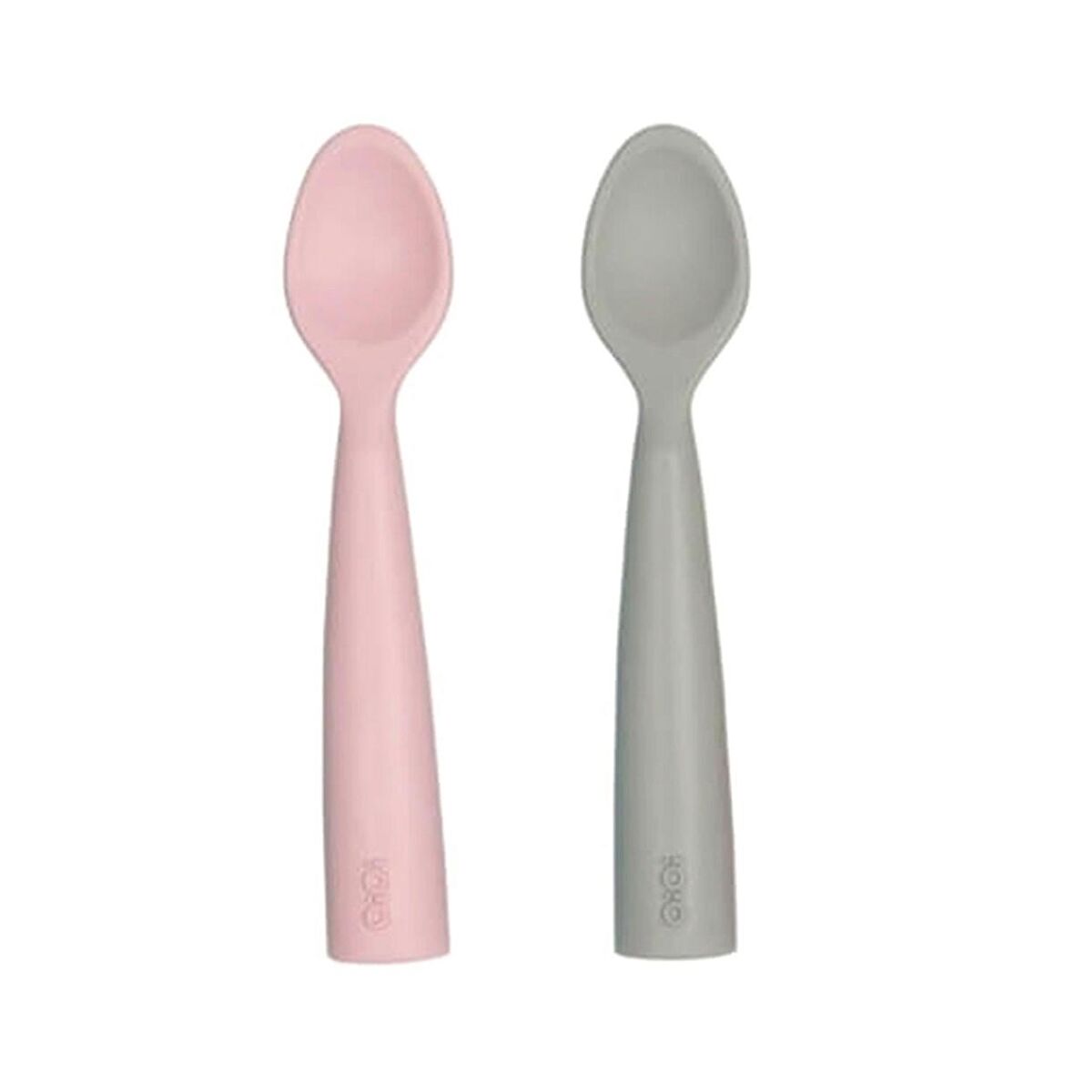 Oioi 2'li Nam Nam Silikon Mama Kaşığı Pink/Powder Grey 1140017