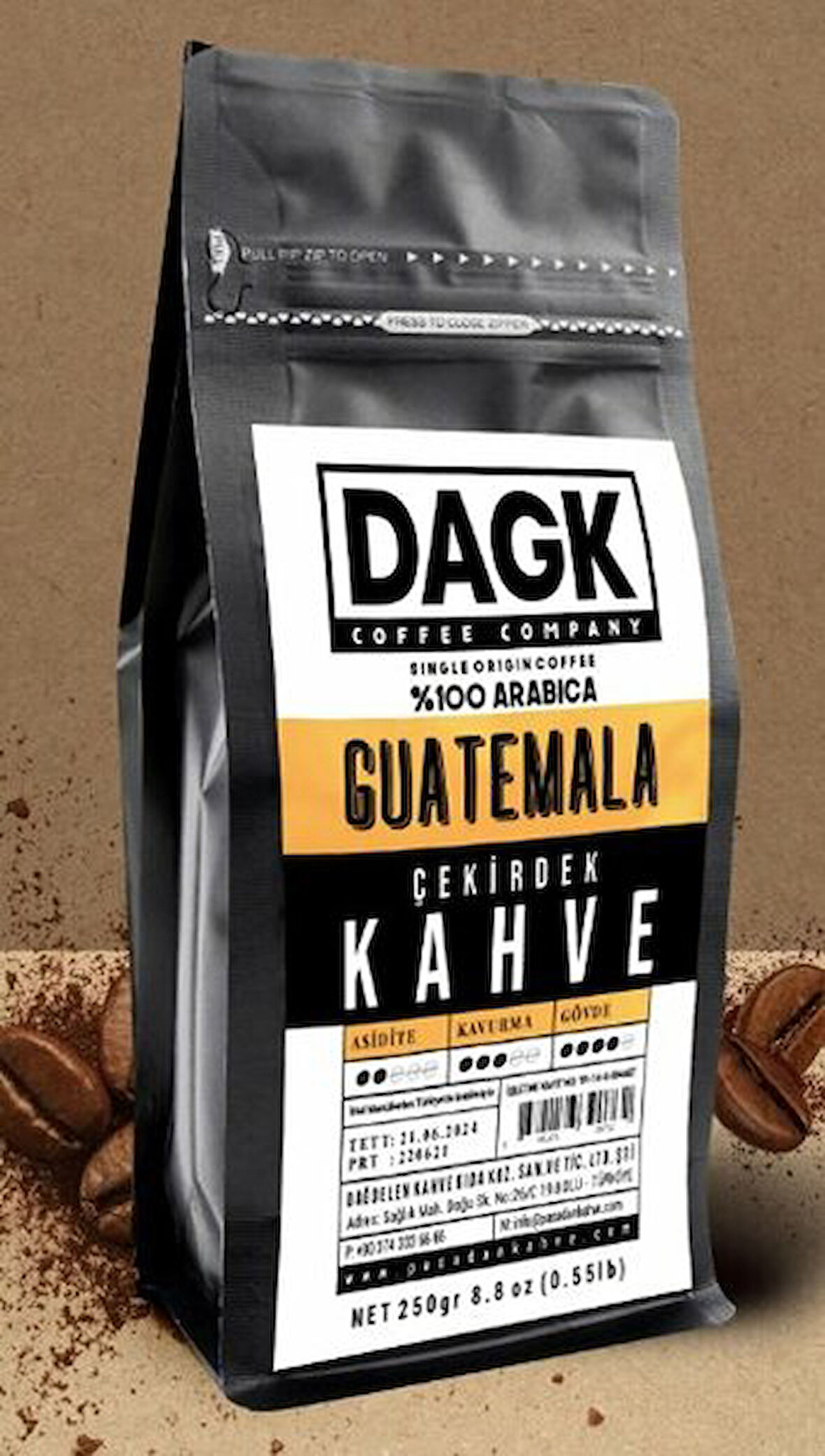 DAGK GUATEMALA ÇEKİRDEK KAHVE 250GR