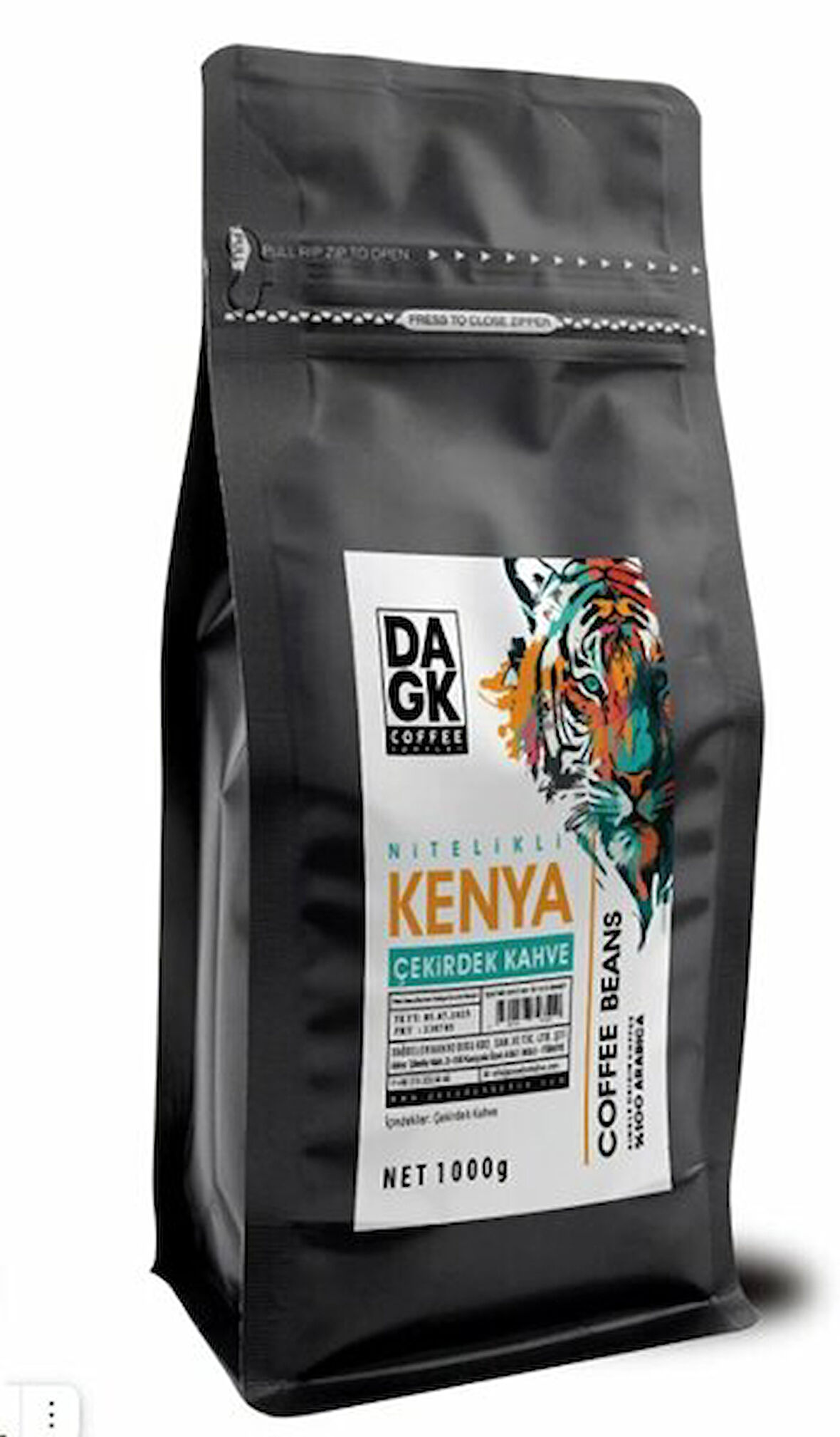 DAGK NİTELİKLİ KENYA ÇEKİRDEK KAHVE 1000GR