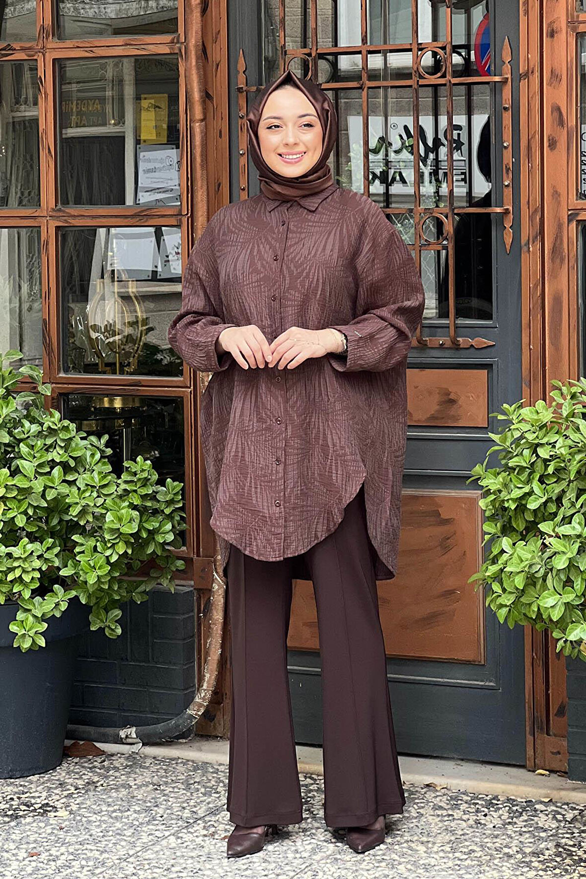 İNVEE Gömlek 7017 Kahve