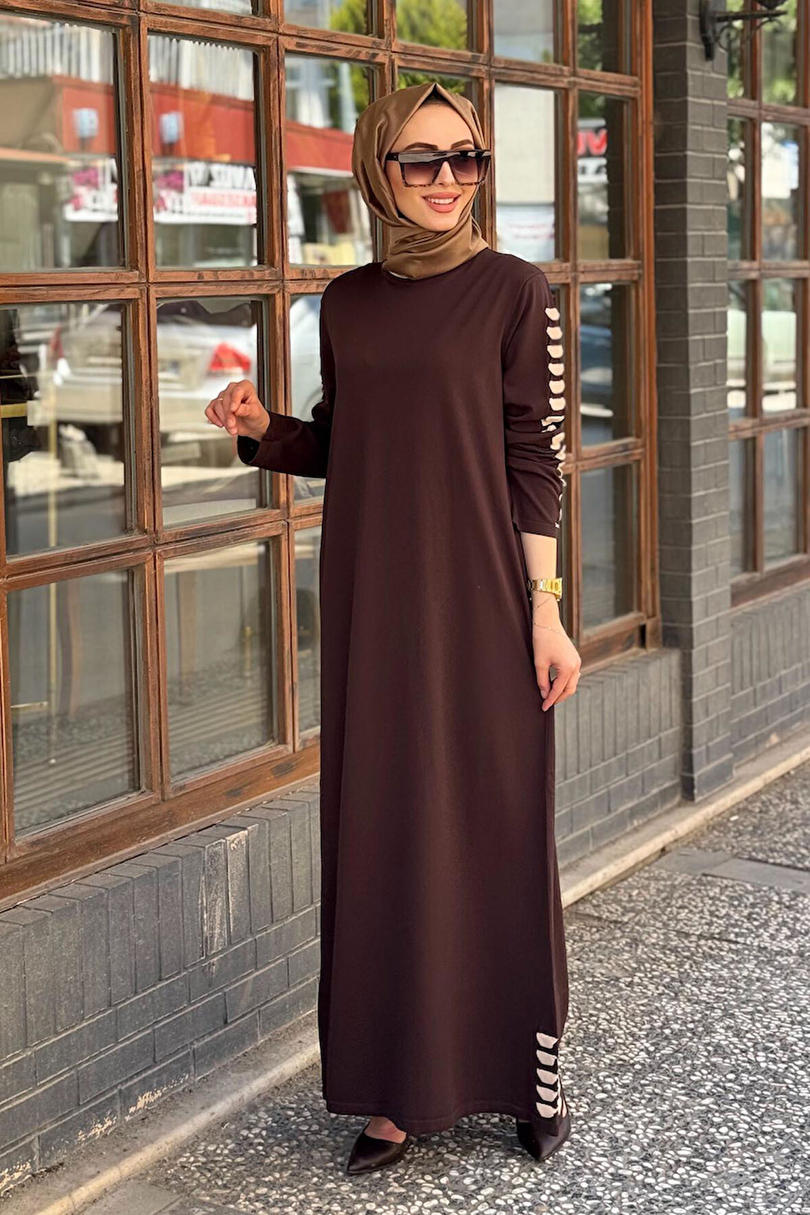 İNVEE Elbise 7066 Kahve