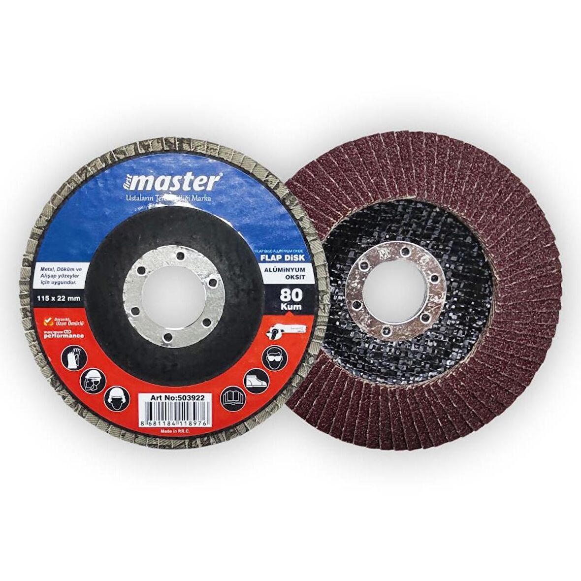 Master Flap Disk Zımpara 10lu Paket 115mm 80 Kum, AO