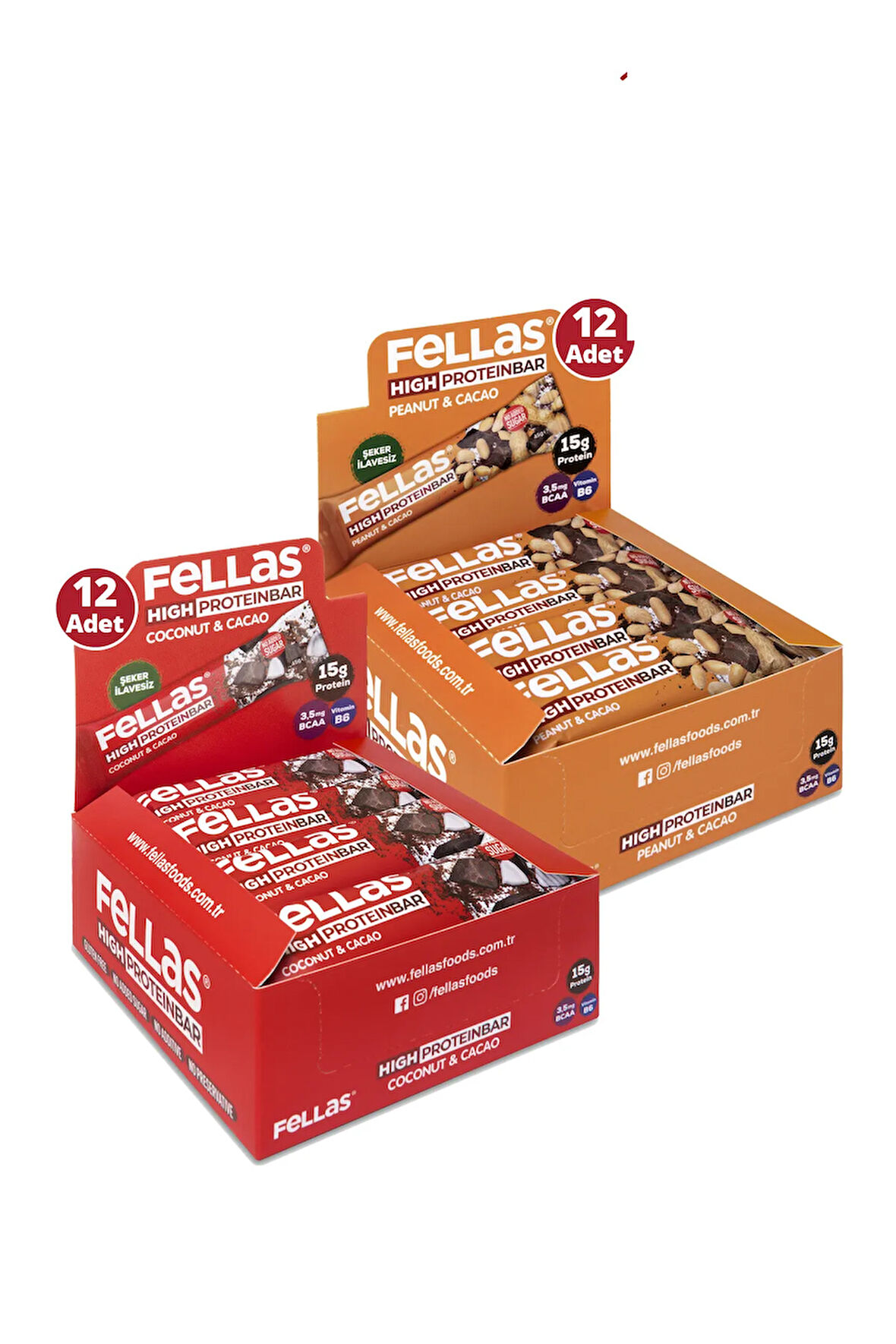 Yüksek Protein Bar 45 G Süper Ikili Kutu 24 Adet - Hind. Cevizli X 12 Adet + Yer Fıstıklı X 12 Adet
