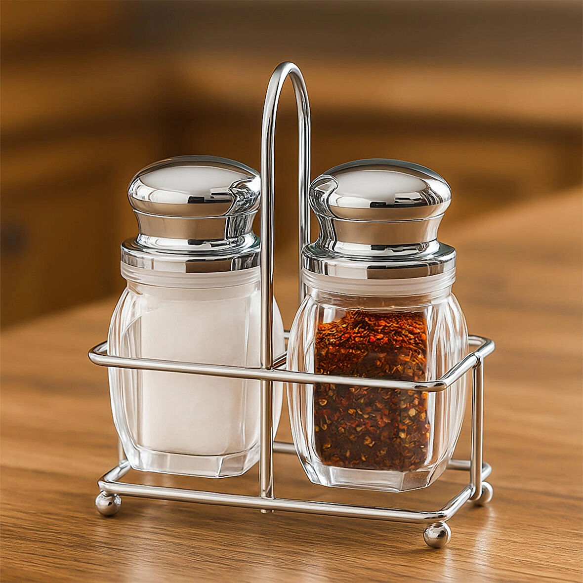 Porsima Pbt-568 2li Metal Standlı Akrilik Tuzluk Biberlik Seti