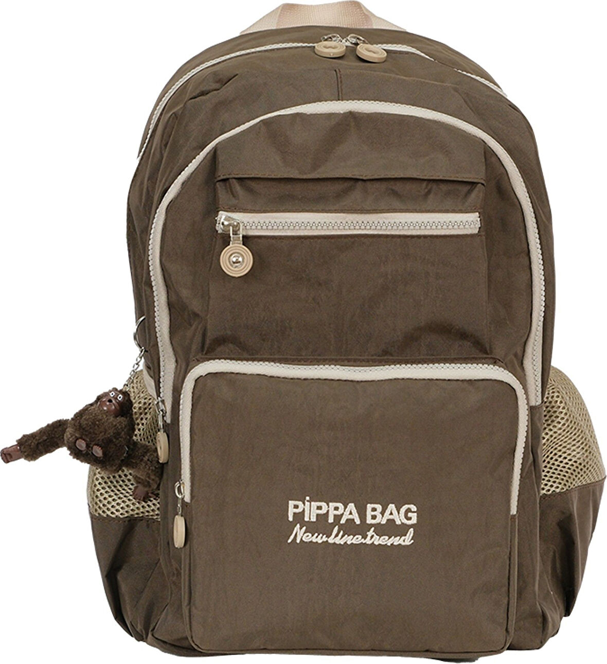 Pippa İlus Dört Gözlü Okul ve Günlük Sırt Çantası (Kahverengi - Kadın ve Erkek - CNT8035-01)