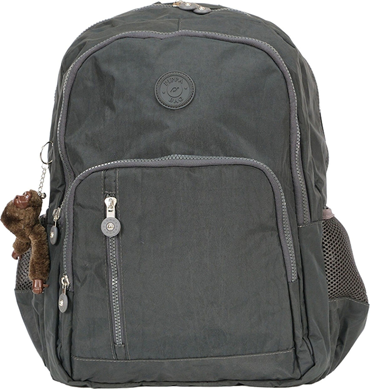 Pippa Yogi Dört Bölmeli Krinkıl Okul ve Günlük Sırt Çantası - Kız ve Erkek - Koyu Gri - CNT8030-05