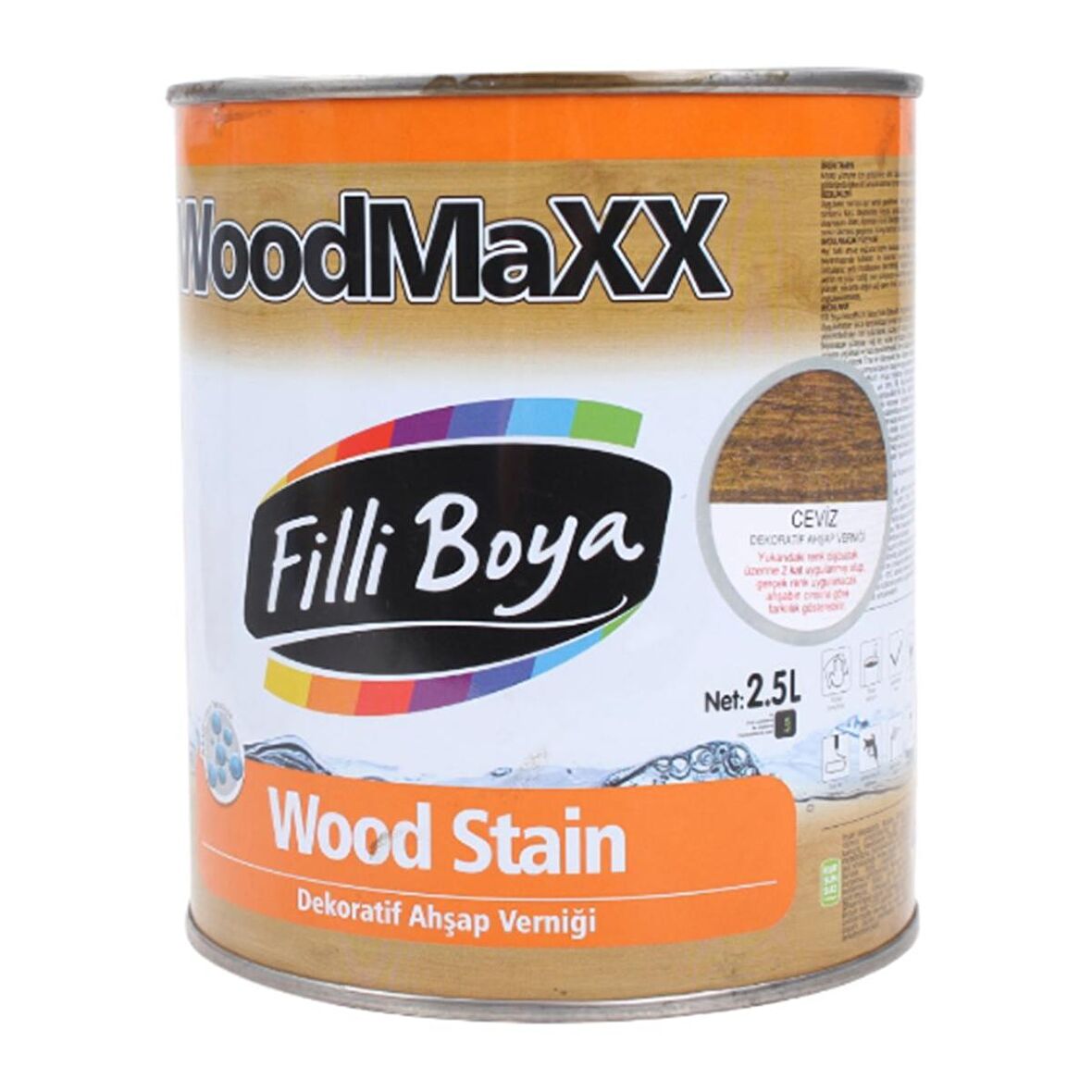 Filli W.Maxx Dek Ahşap Verniği (Vernikli) Ceviz 2,5L  3000-3294-08-00013