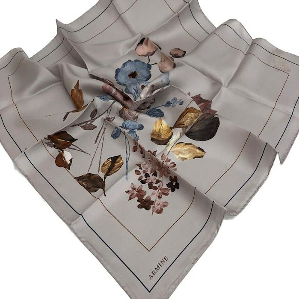 Armine E19YA8128D0333 Dj Saf İpek Eşarp 8128D (T) (Nostalji Twill)