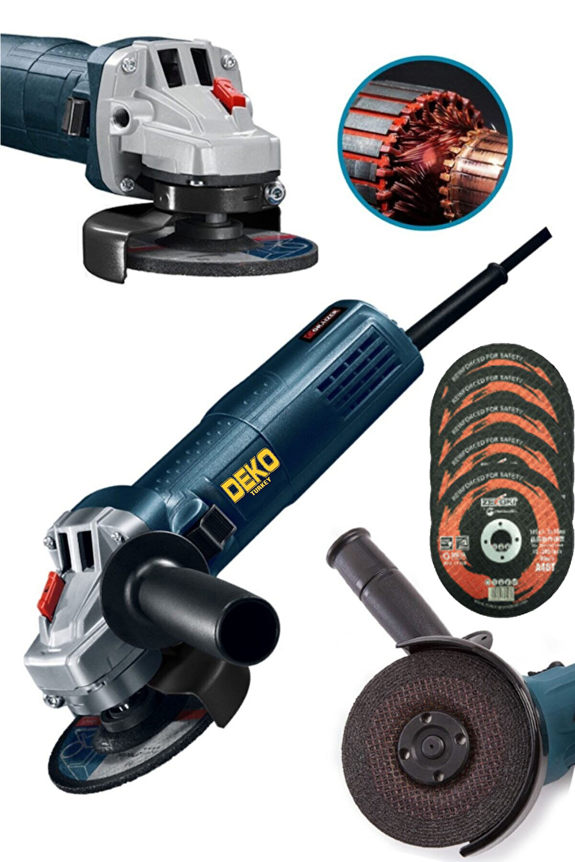 Bakır Sargı Motor Metal Dişli Sistem Avuç Içi Taşlama Spiral Jet Taşı Makinesi 2500 Watt + 5 Jet Taş