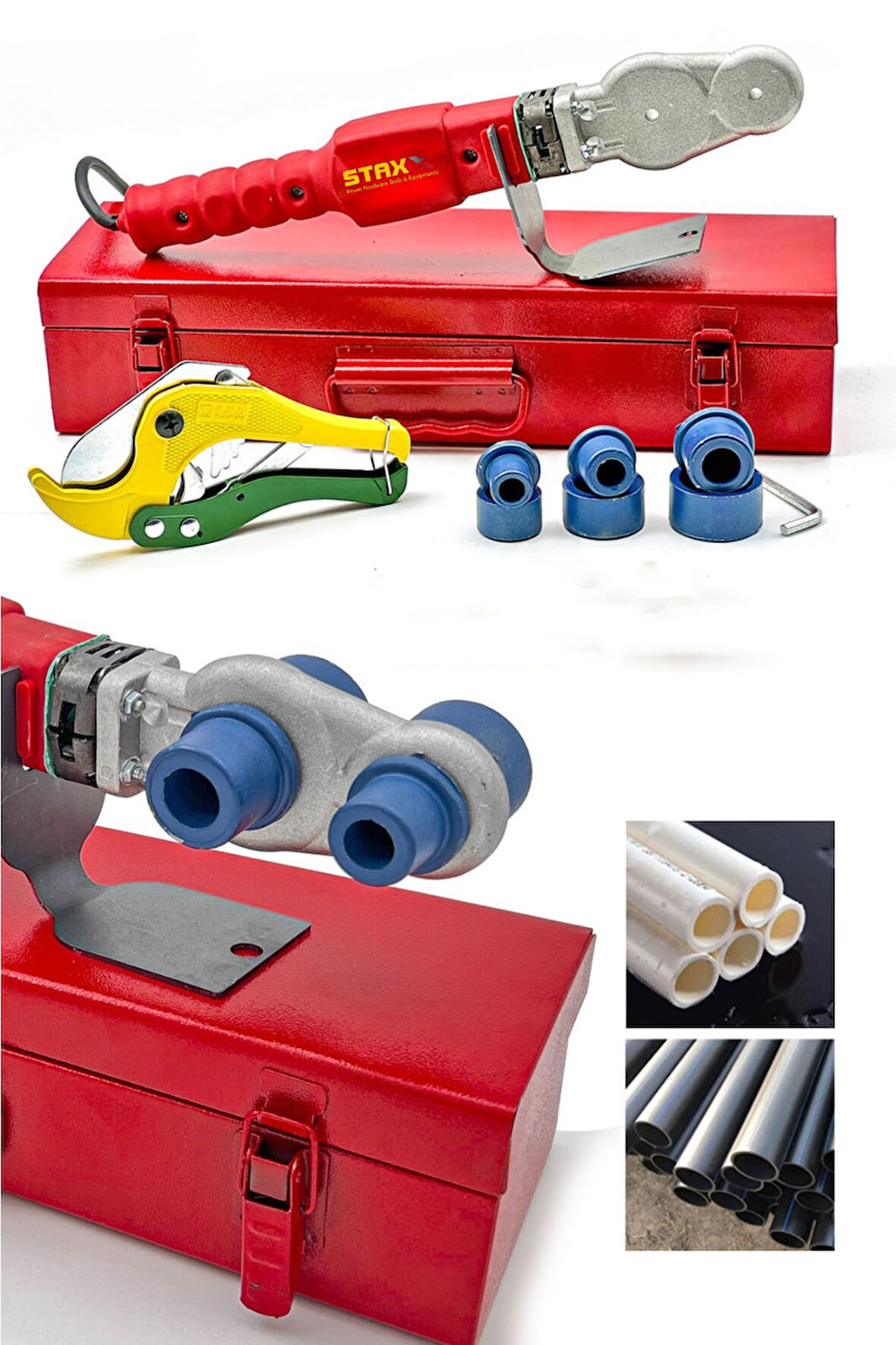 Sbk650 Metal Mini Çantalı Pvc Plastik Boru Kaynak Makinesi 650w + Makas Hediyeli 2 Yıl Garantili