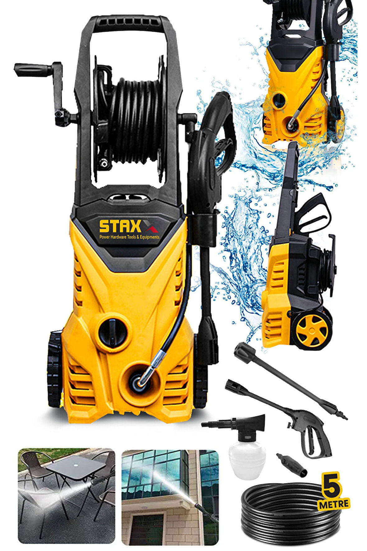 Germany Style 130 Bar 1500w Yüksek Basınçlı Bahçe Ve Oto Yıkama Makinesi