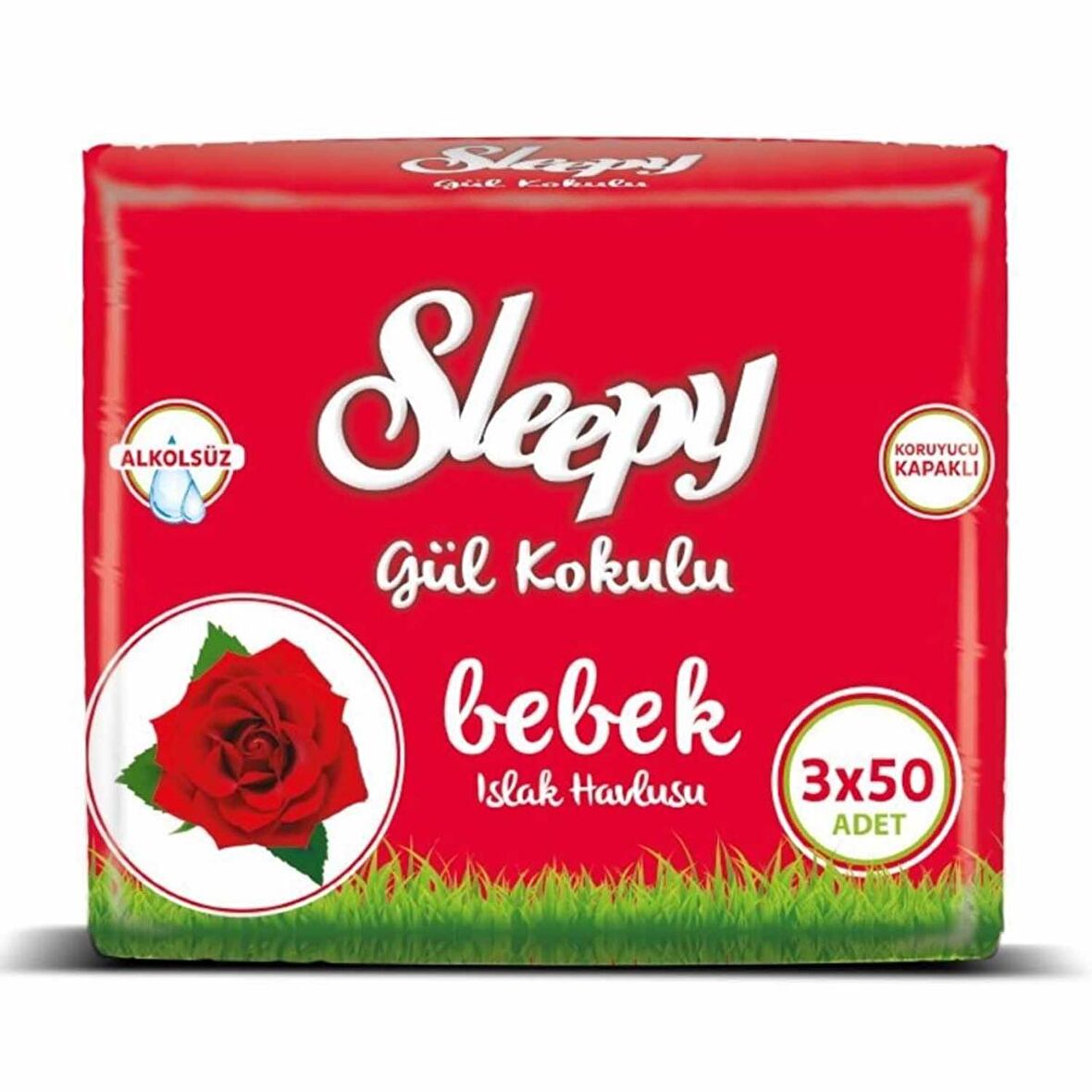 Sleepy Gül Kokulu Hipoalerjenik-Alkolsüz 3 x 50 Yaprak 3 Paket Islak Mendil