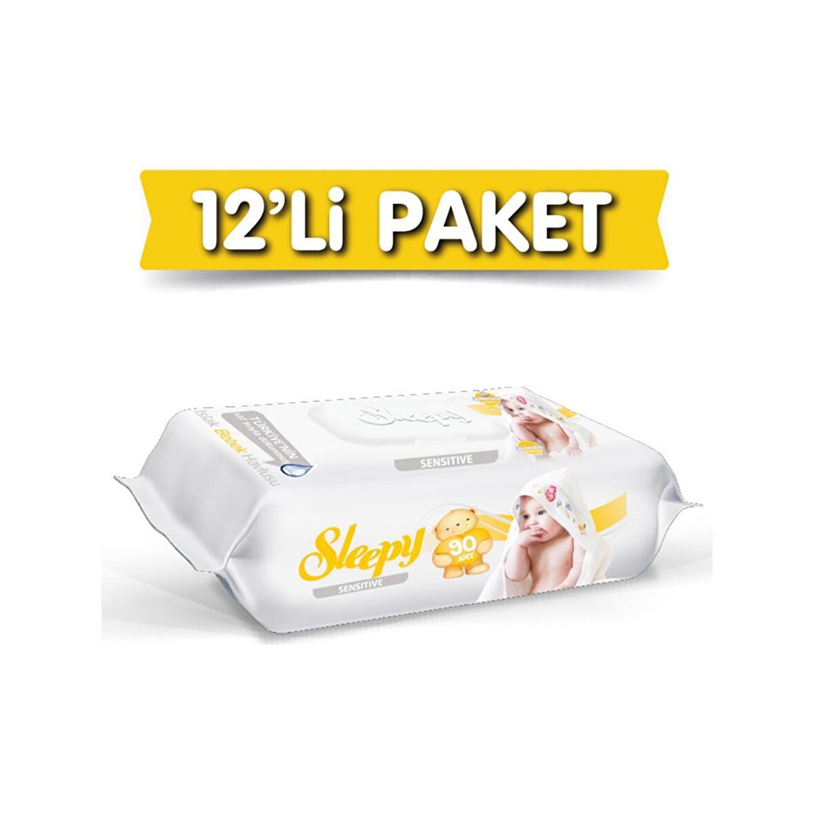 Sleepy Sensitive Alkolsüz 12 x 90 Yaprak 12 Paket Islak Mendil