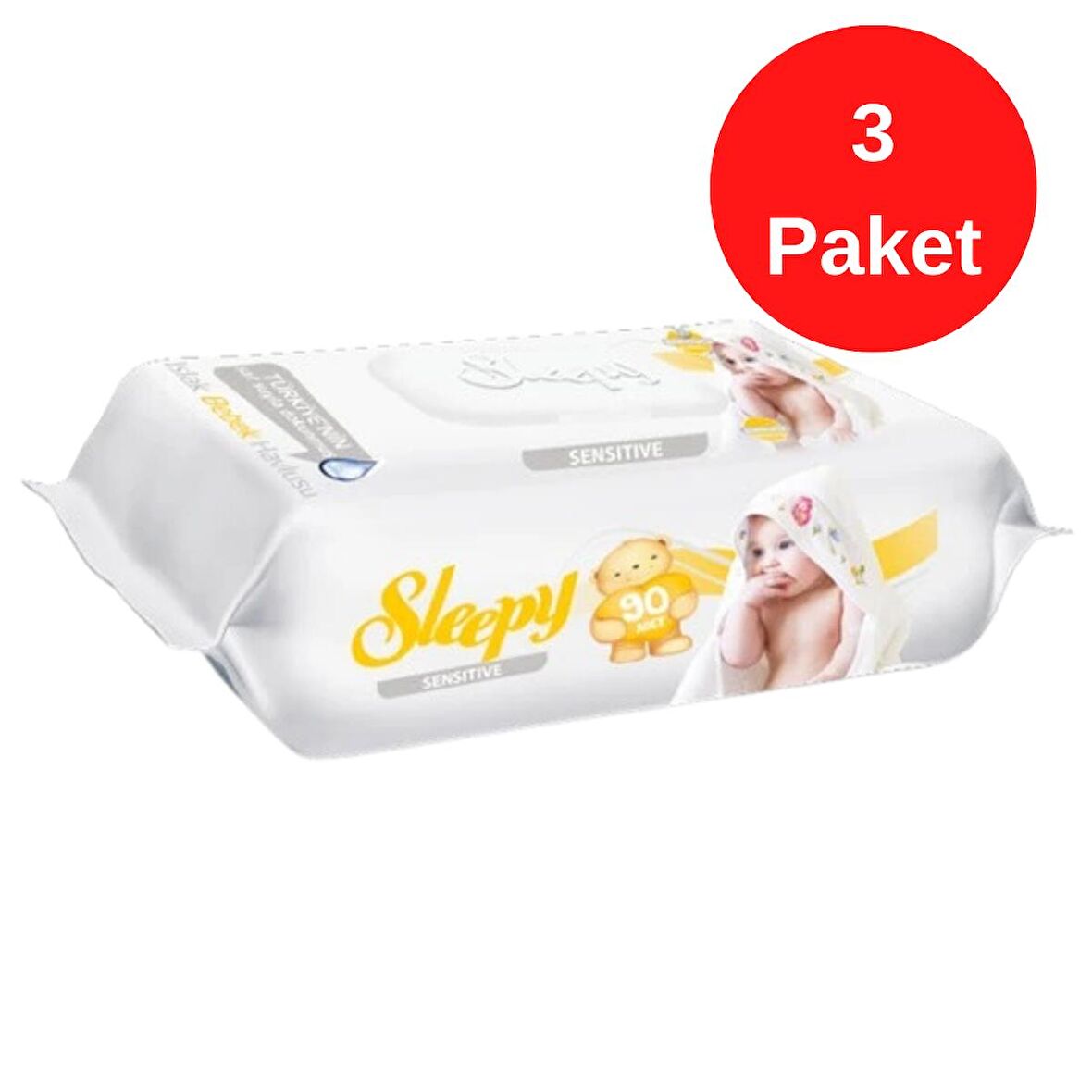 Sleepy Sensitive Hassas Ciltlere Özel Islak Bebek Havlusu (3 Paket = 270 Yaprak)